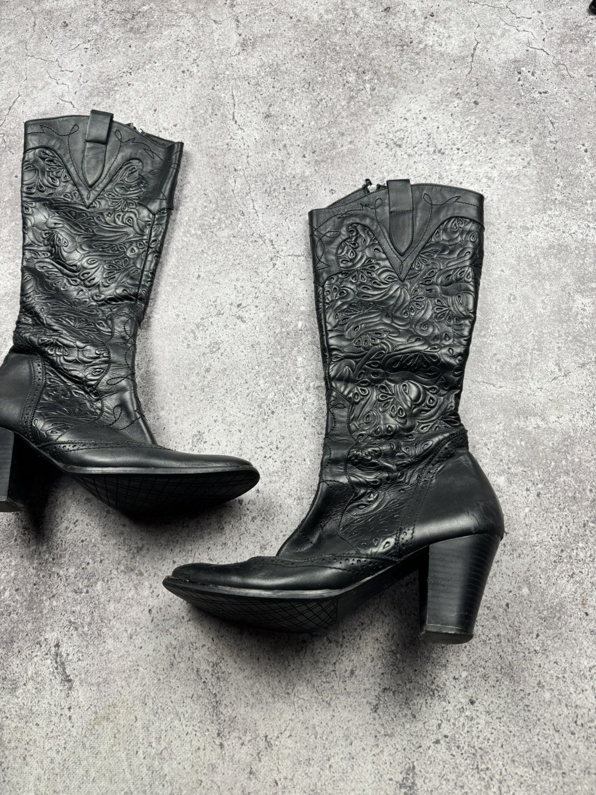 If Six Was Nine Vintage AS 98 Heel Rick Owens Style Western Leather Bots Y2K Size US 9 / IT 39 - 2 Thumbnail