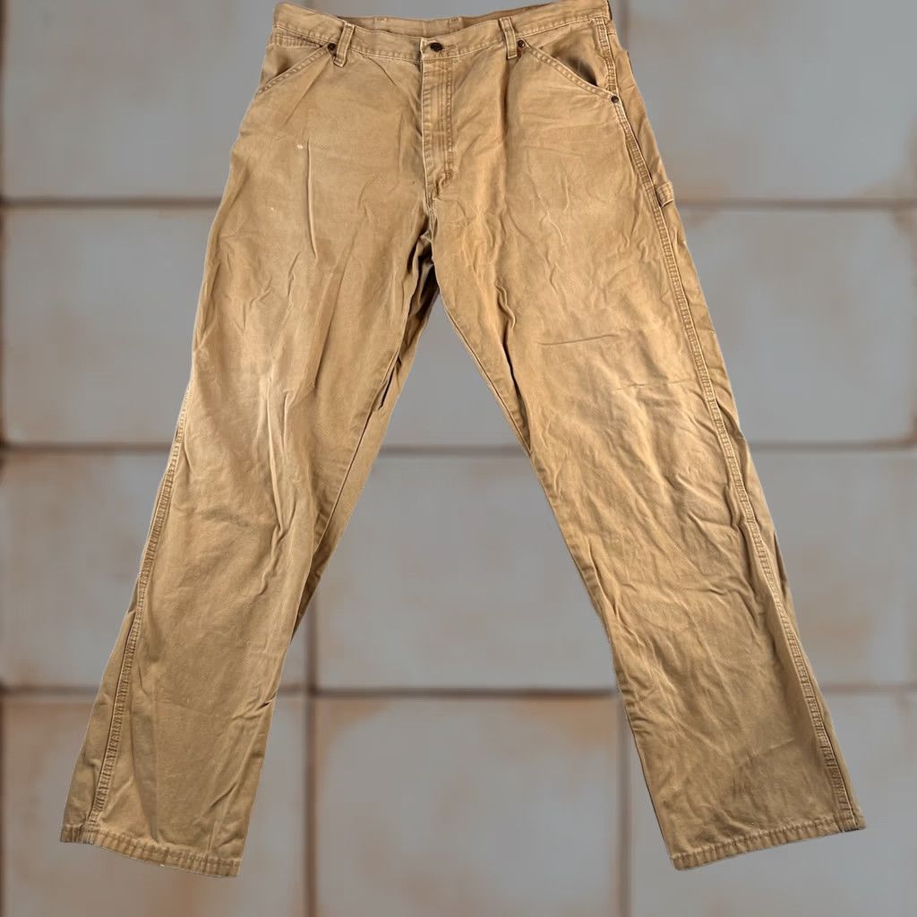 Wrangler VINTAGE? Wrangler Carpenter Pants Mens 36x34 Khaki 94LSWAO Denim Cotton Workwear Pockets Jeans Relaxed Straight Mens 36x32- ReadCURRENT Size US 36 / EU 52 - 1 Thumbnail