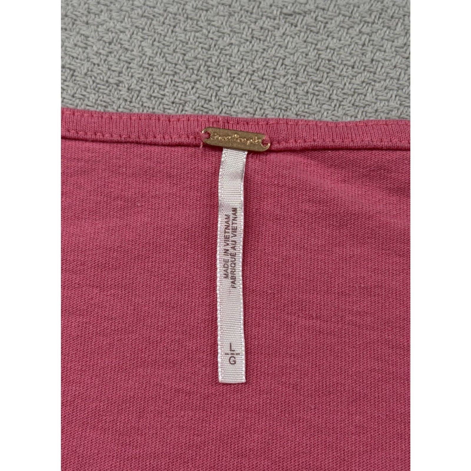 Free People VINTAGE Free People Womens Large Kitty Tee Velvet Rose Crop Top Tie Up Front Puff Sleeve Size L / US 10 / IT 46 - 4 Thumbnail