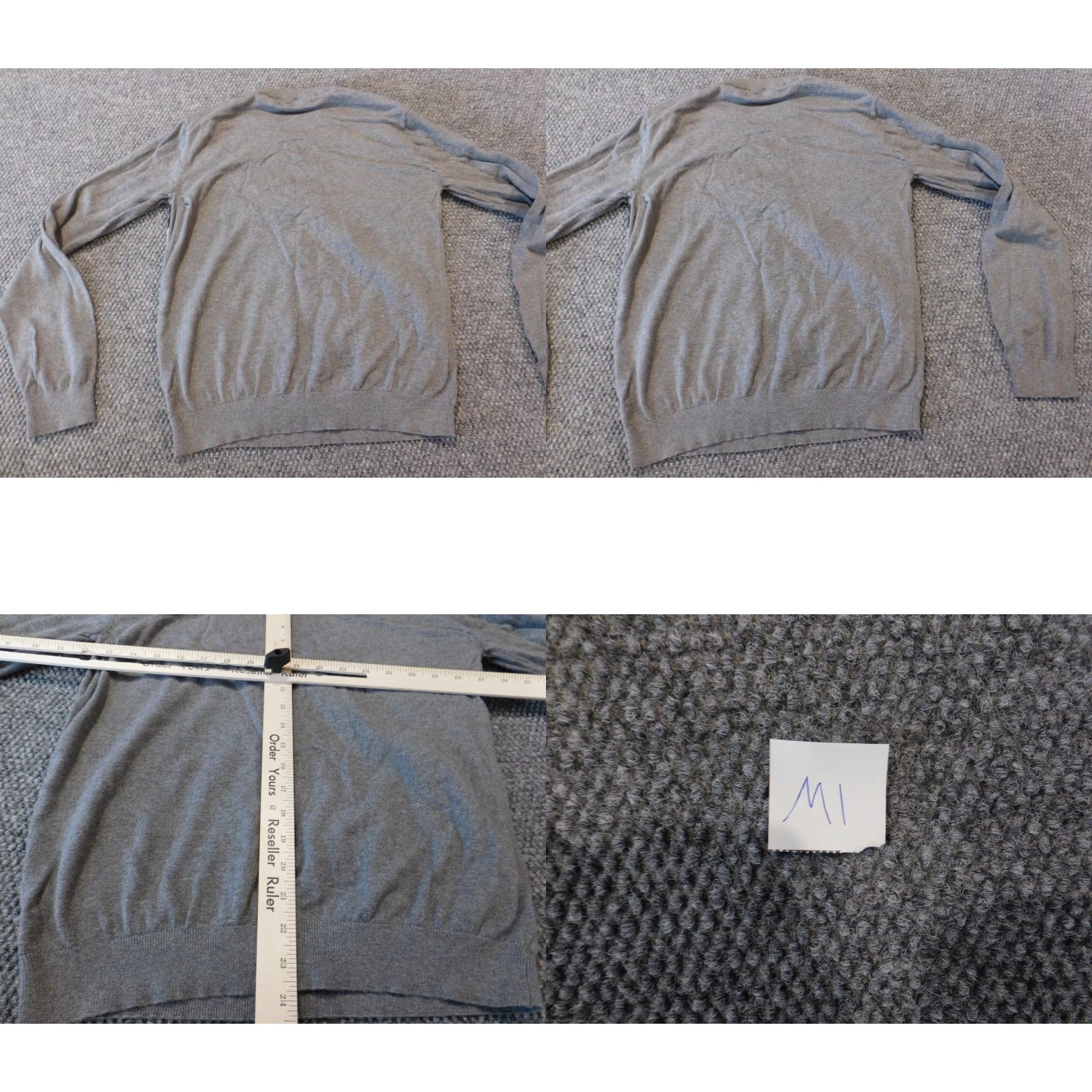 Sean John Sean John Mens Sweater Crew Neck Pullover M Gray Cotton Knit Stretch Size US M / EU 48-50 / 2 - 8 Thumbnail