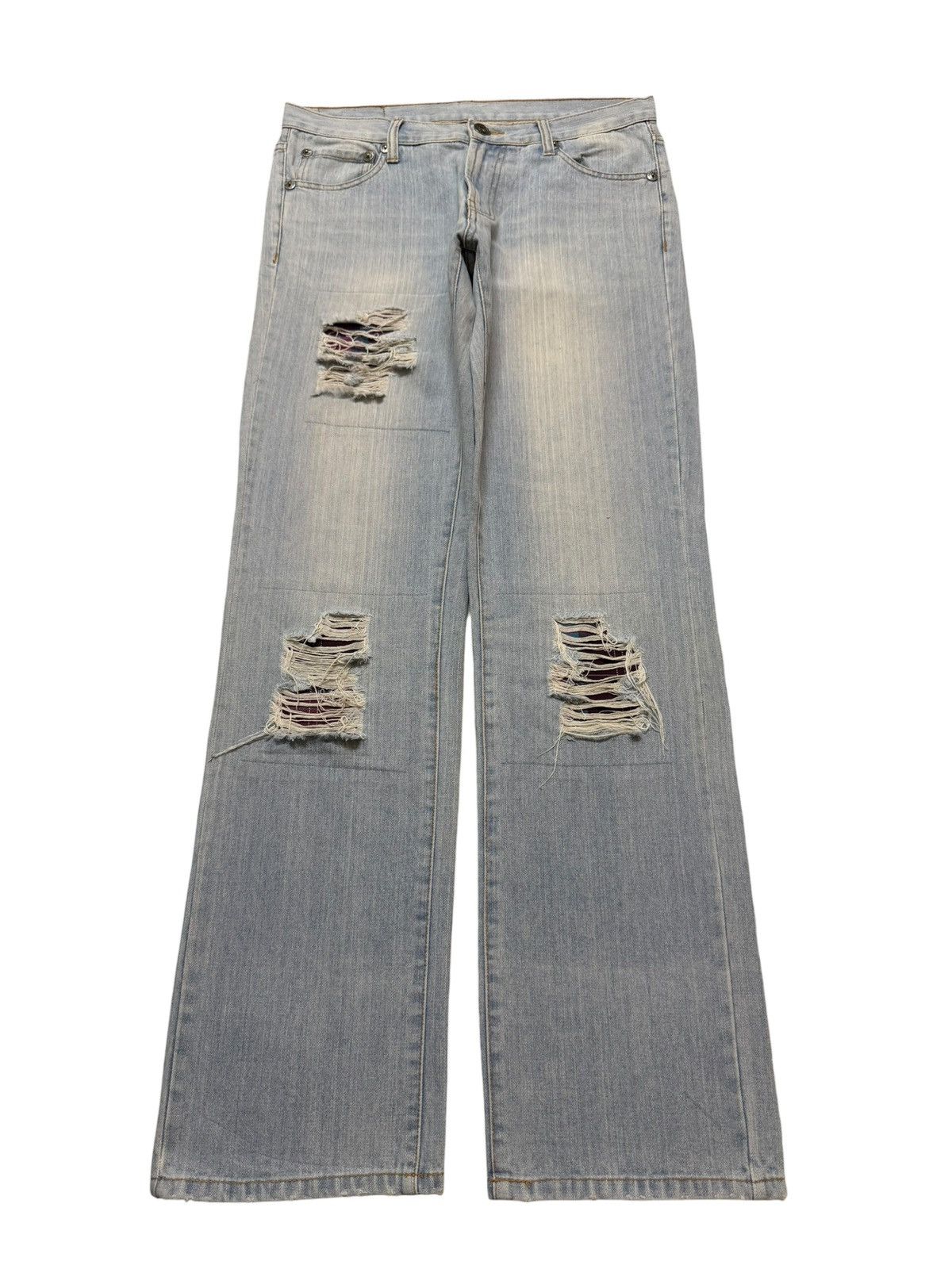 Kapital Vintage Y2K Japanese Brand Mud Wash Distressed Straight Leg Size US 32 / EU 48 - 1 Thumbnail