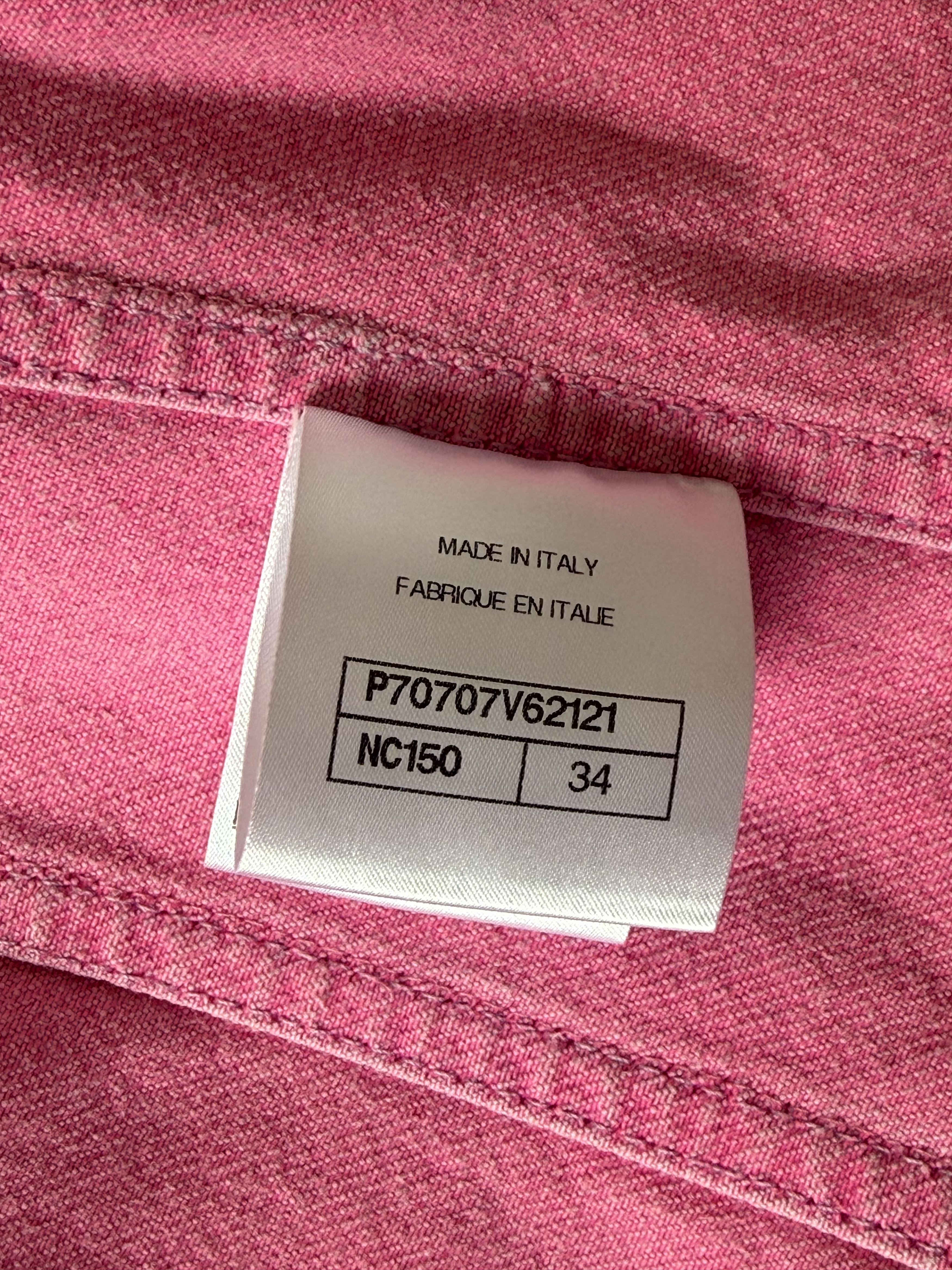 Chanel Chanel SS 2021 Runway CC Pink Camelia Denim Jacket 34 Size XS / US 0-2 / IT 36-38 - 11 Thumbnail