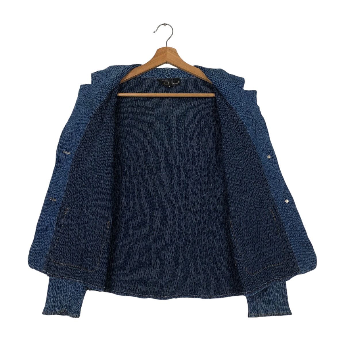 Japanese Brand 📌Pleated Cropped Biker Jacket Marie Usa Blue Indigo Size US M / EU 48-50 / 2 - 14 Thumbnail