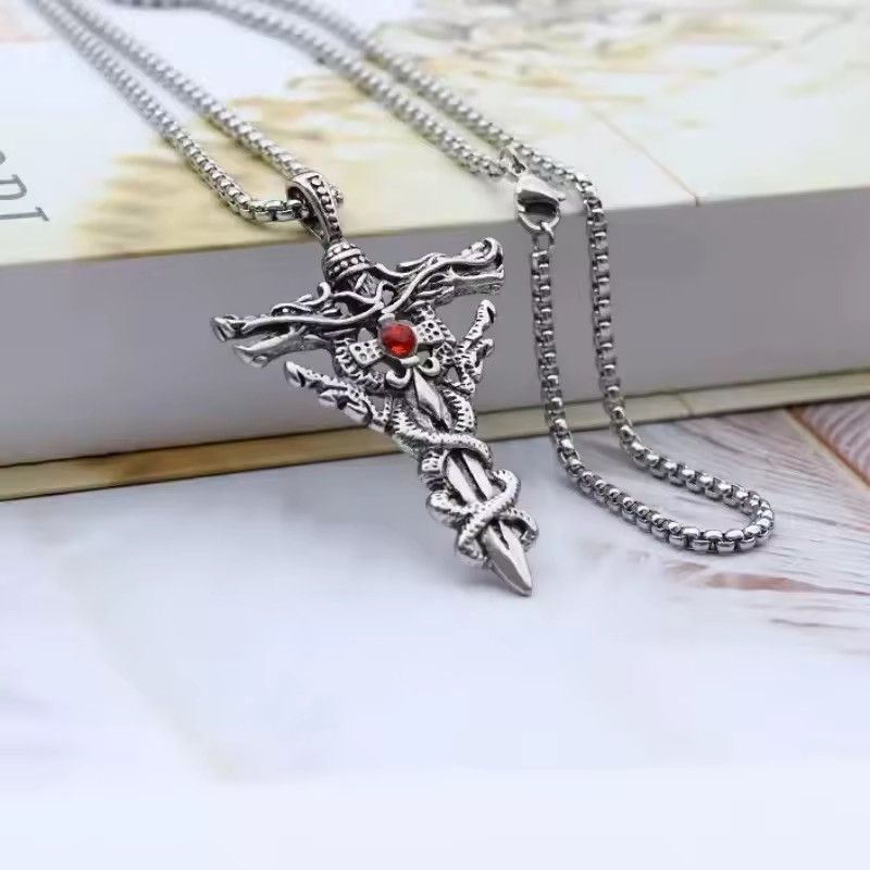 Japanese Brand Gothic Skeleton Cross Necklace Size ONE SIZE - 3 Thumbnail