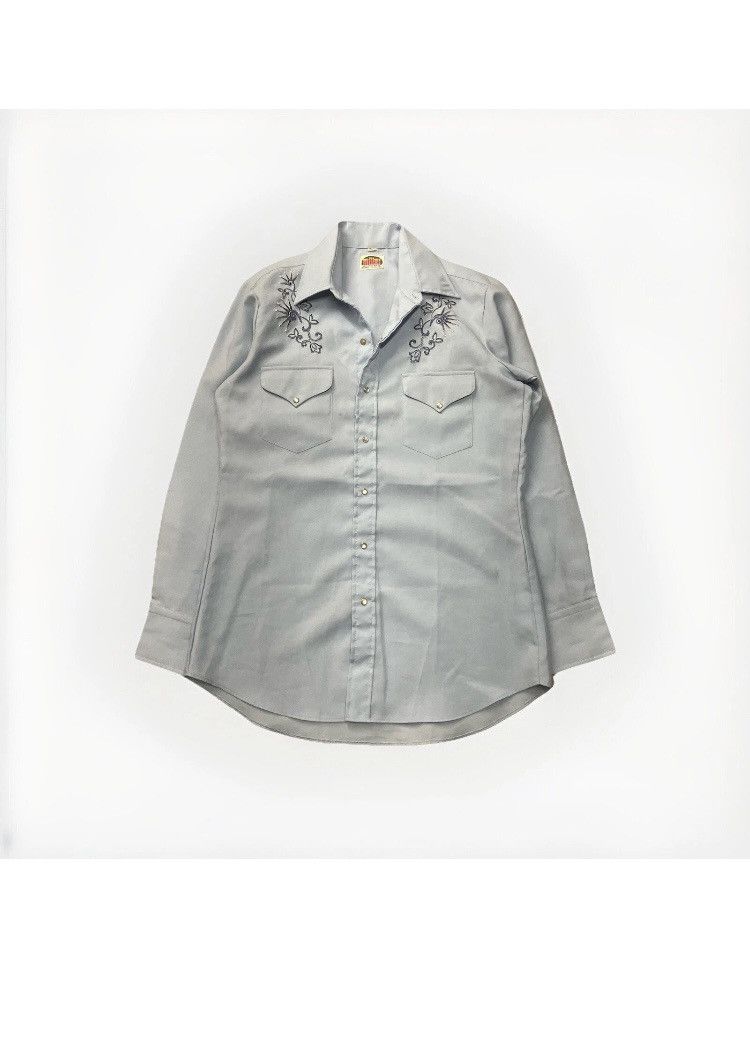 Vintage × Wrangler 70’s miller western wear poly shirt pearl snap Size US L / EU 52-54 / 3 - 2 Thumbnail