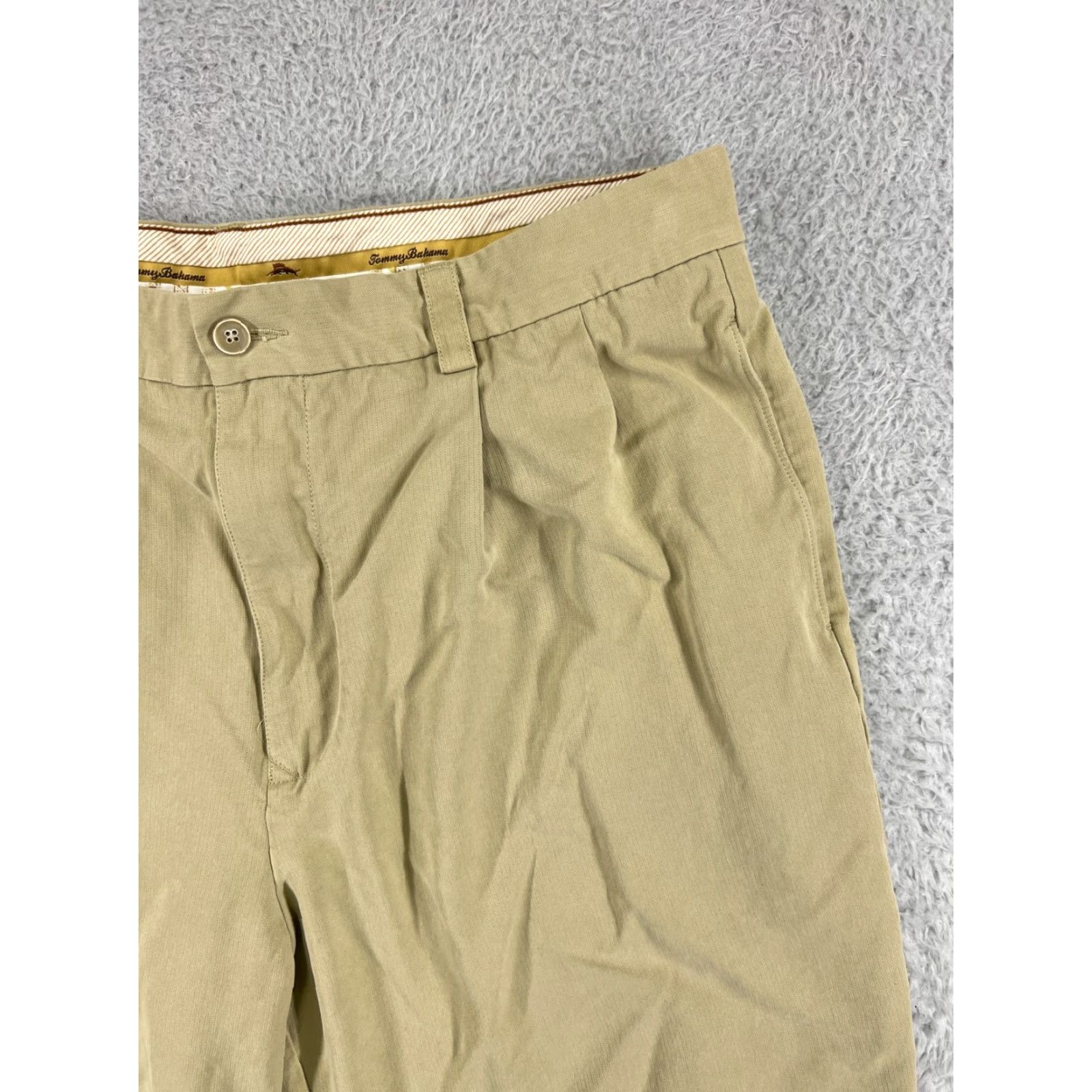 Tommy Bahama Tommy Bahama Shorts Mens 36 Beige Silk Pleated Front Comfort Waist Bermuda Beach Aloha 90s Mens Size US 36 / EU 52 - 5 Thumbnail