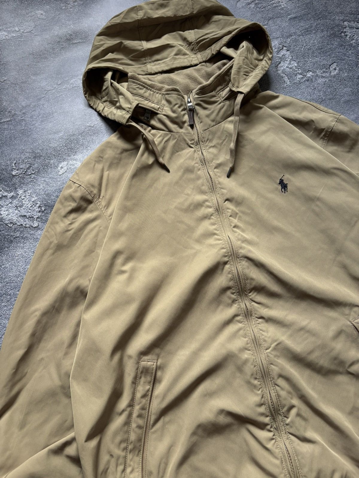 Polo Ralph Lauren Vintage Polo Ralph Lauren Beige Fleece Lined Hooded Jacket Size US L / EU 52-54 / 3 - 4 Thumbnail