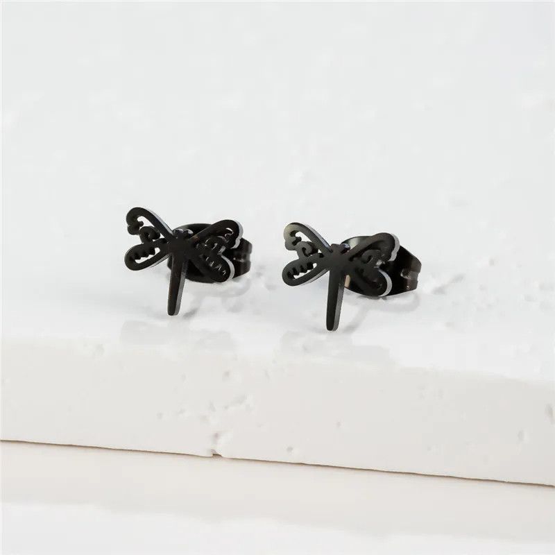 Jewelry Dragonfly Mini Stud Earrings Charm Earring Gift Size ONE SIZE - 2 Thumbnail