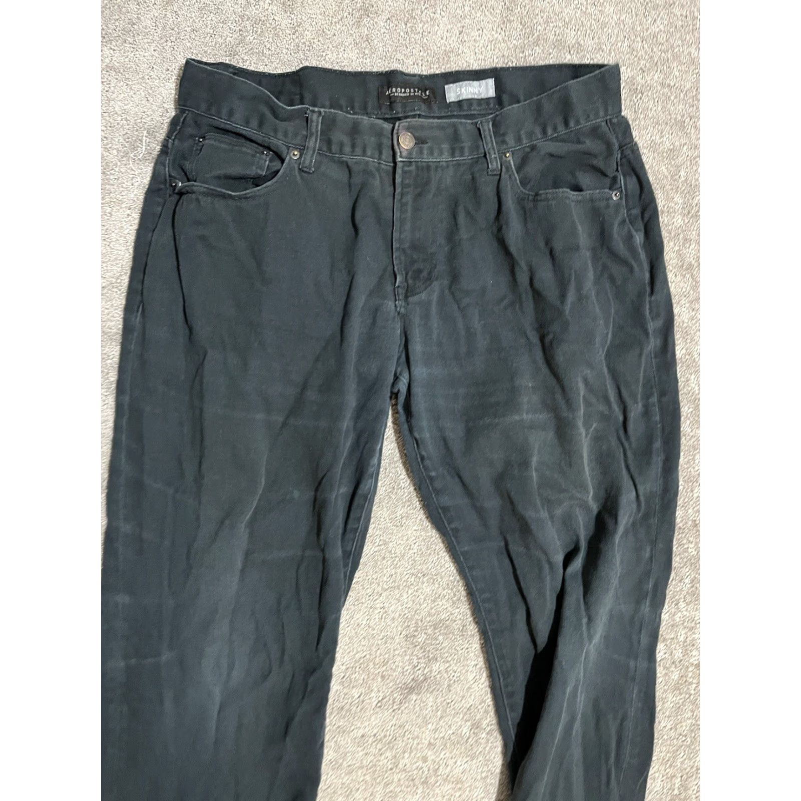 Aeropostale Aeropostale Black Wash Distressed Skinny Jean Size 34x30 Mens Size US 34 / EU 50 - 2 Thumbnail
