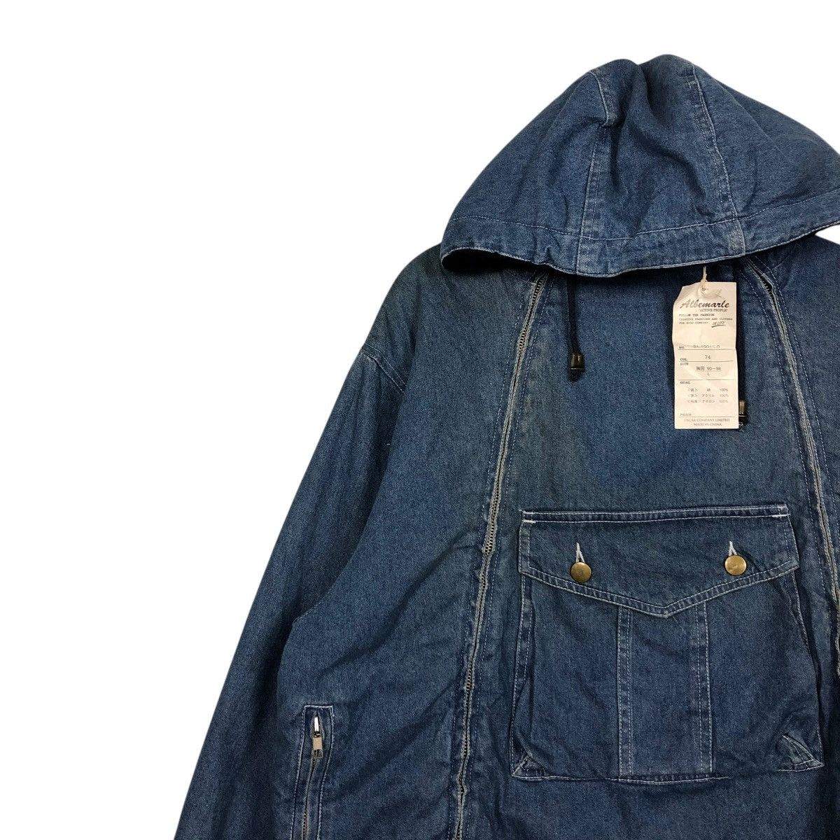 Japanese Brand 🔥 DENIM BOMBER JACKET BONDAGE DESIGN ALBEMARLE ISSEY MIYAKE Size US L / EU 52-54 / 3 - 9 Thumbnail
