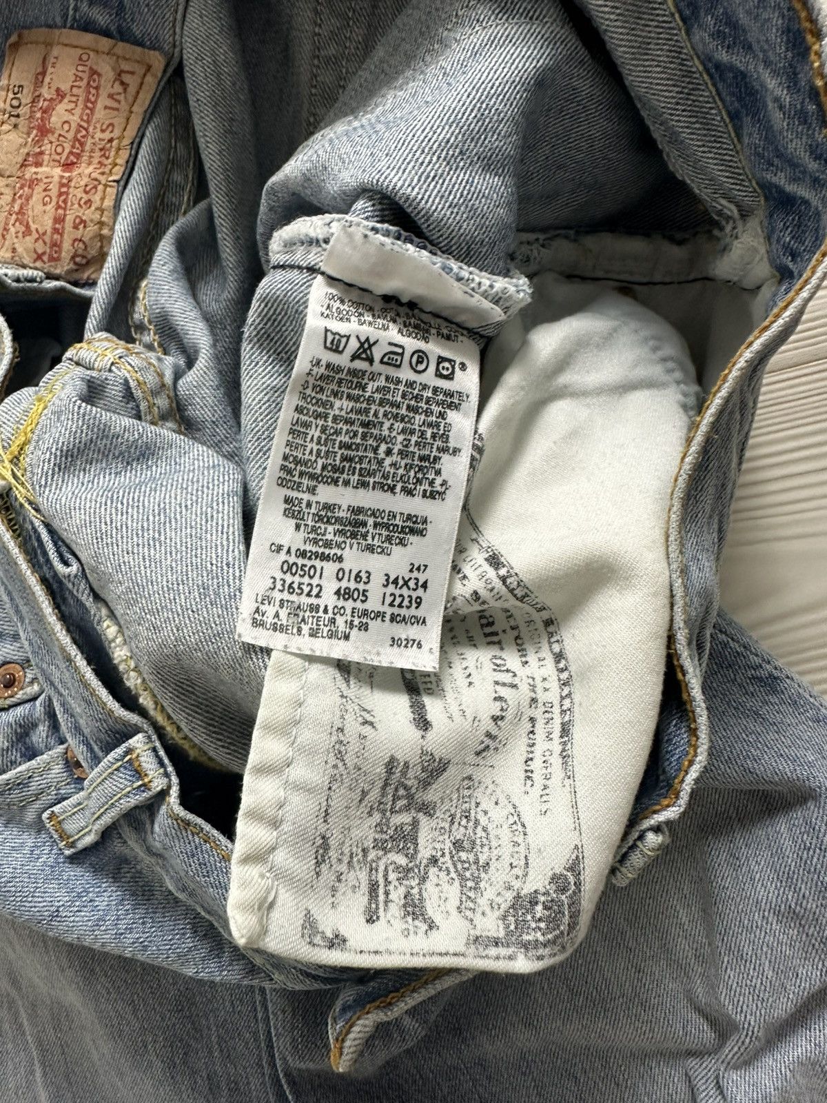 Vintage Levi’s baby blue 501 05’ 34/34