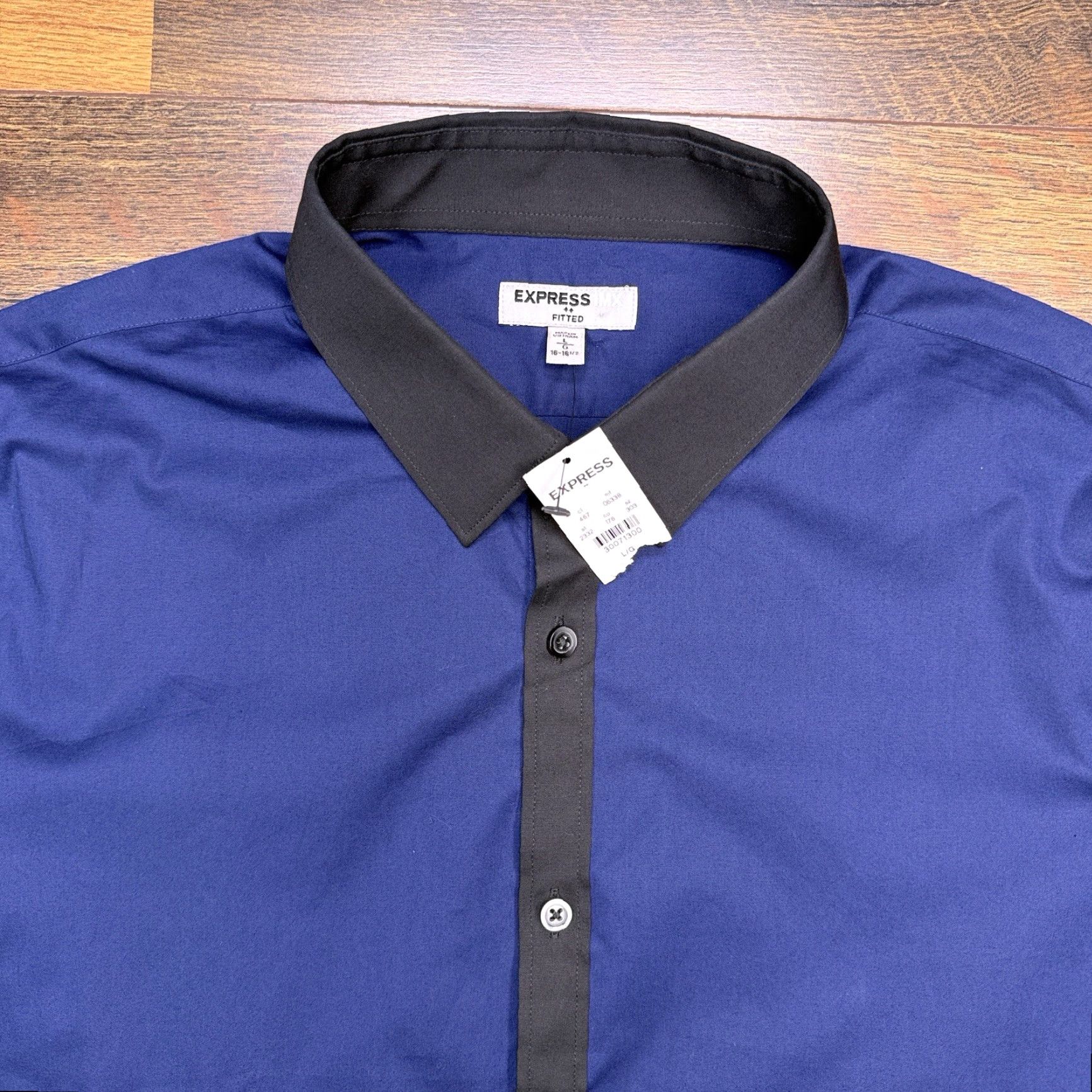 Express Express Shirt Mens Large L Blue Button-Up Slim Stretch Knit Button Up New Size US L / EU 52-54 / 3 - 5 Thumbnail
