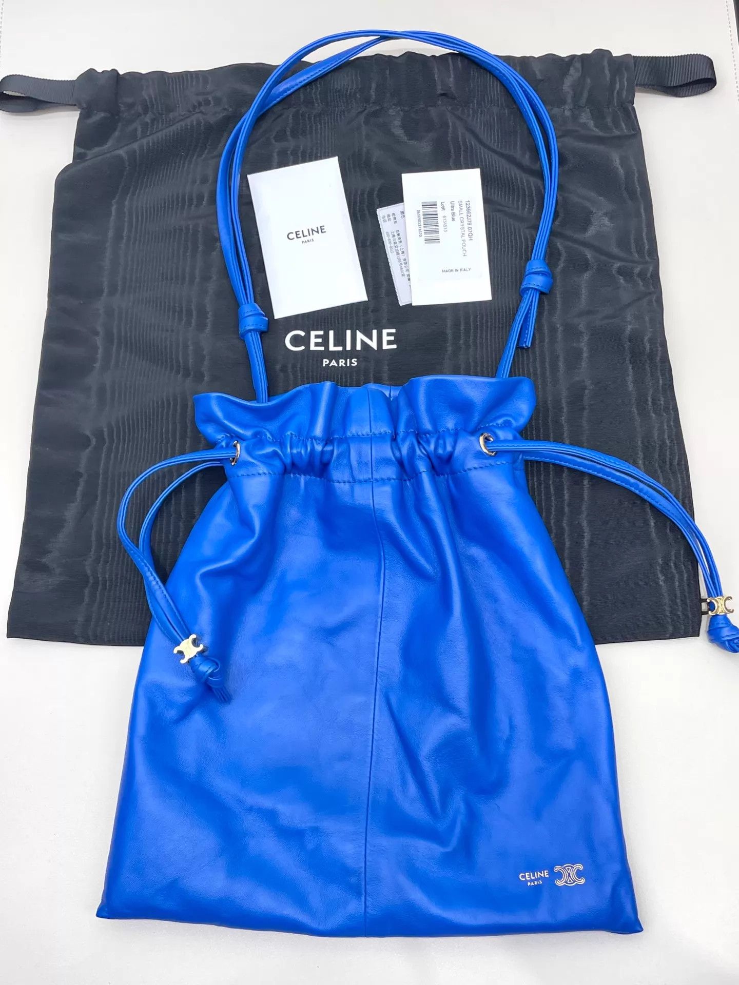 Celine Celine Crystal Pouch Drawstring Pouch Blue New Dust Bag Size ONE SIZE - 1 Thumbnail