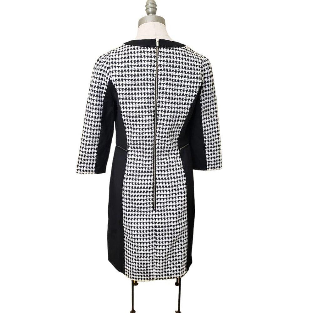 H&M CT421 H & M Ladies Black & White Midi Long Sleeve Dress 12 Size XL / US 12-14 / IT 48-50 - 4 Thumbnail