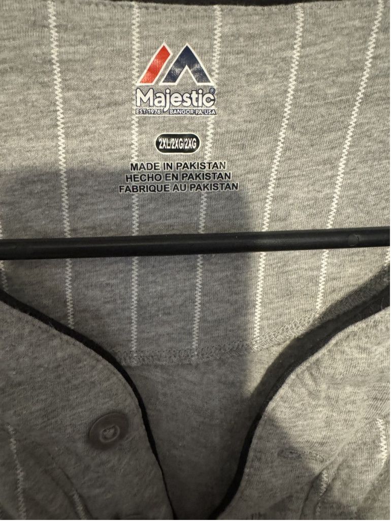 Majestic Colorado Rockies Majestic Henley Jersey Men's Sz 2XL Gray Size US XXL / EU 58 / 5 - 4 Thumbnail