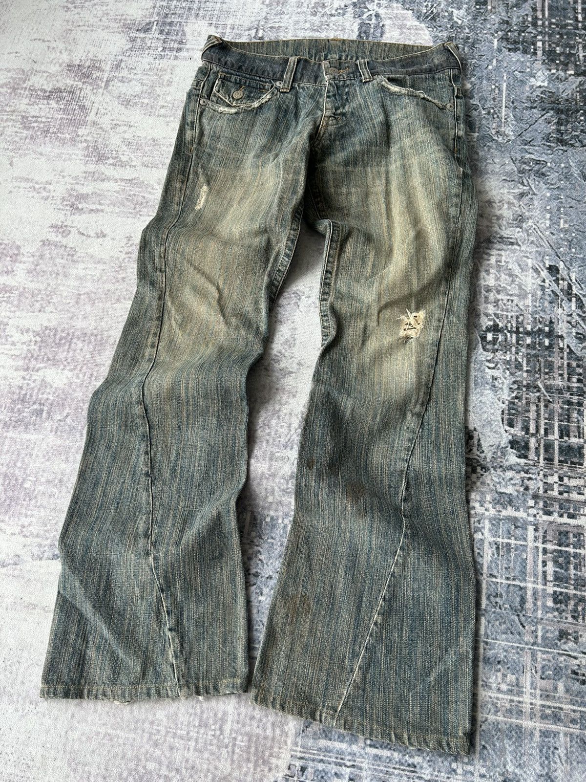 Tornado Mart Distressed Flared Jeans