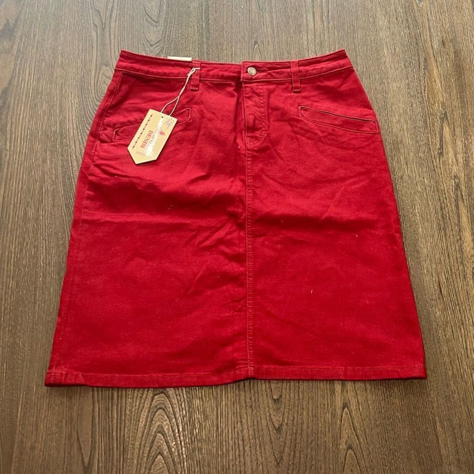 Vintage NWT Comfort Denim Mini Skirt Belted Size 13/14 Size 36" / US 14 / IT 50 - 1 Thumbnail