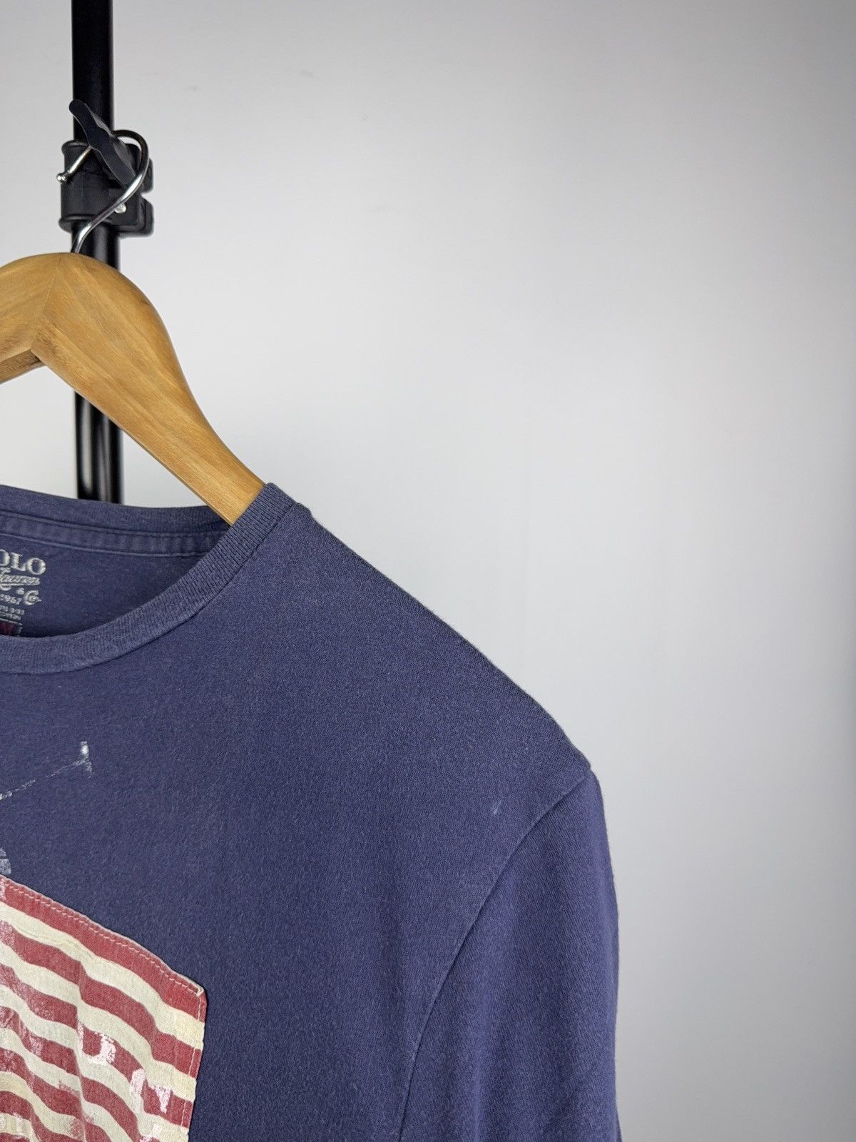 Polo Ralph Lauren 90s Polo Ralph Lauren Flag Logo Tee Navy USA Graphic Vintage Size US M / EU 48-50 / 2 - 4 Thumbnail
