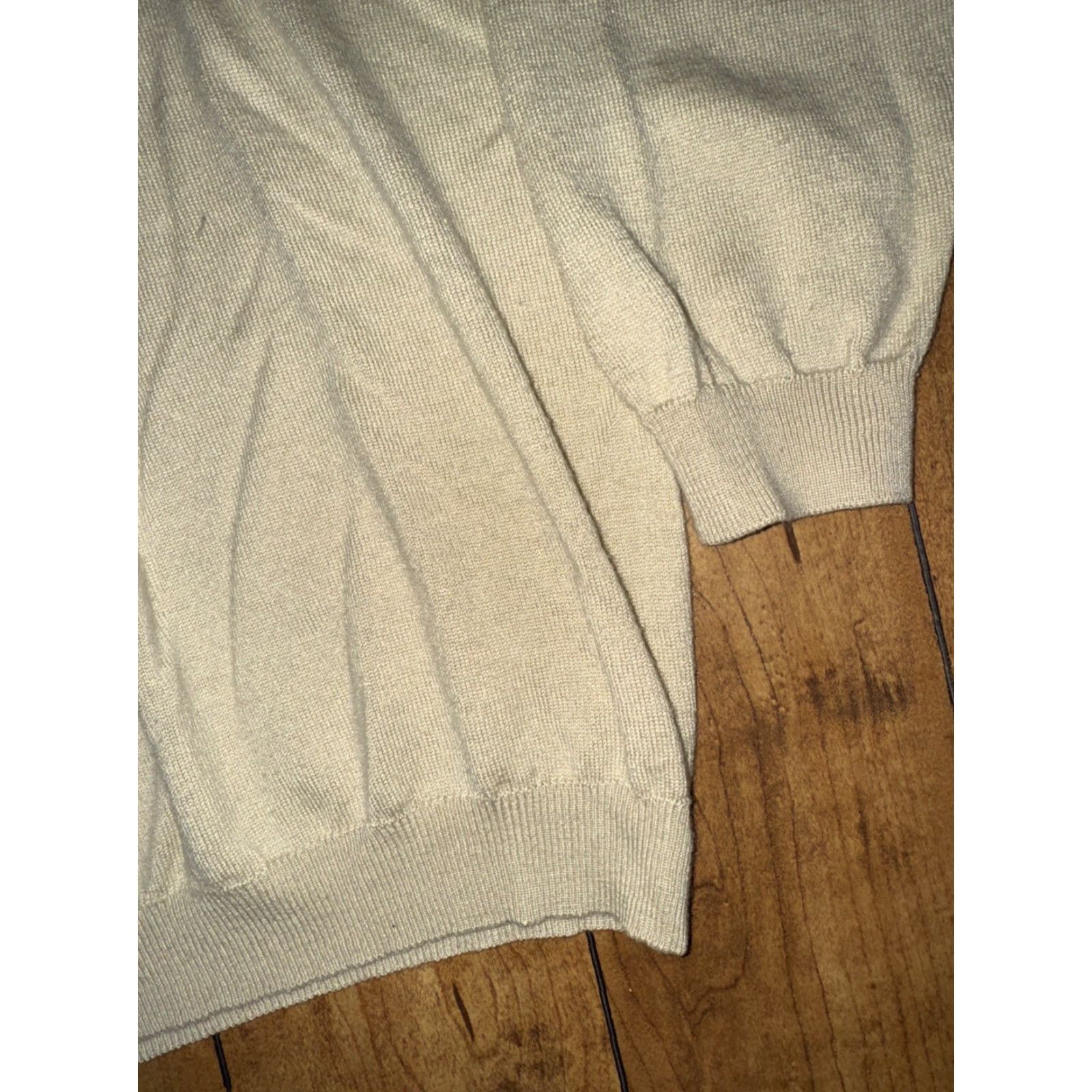 Vintage VINTAGE Maxini Collezione Sweater Mens Large L V-Neck Knit Cream/Off-White Ivory Minimalist Pullover Crewneck Size US L / EU 52-54 / 3 - 2 Thumbnail