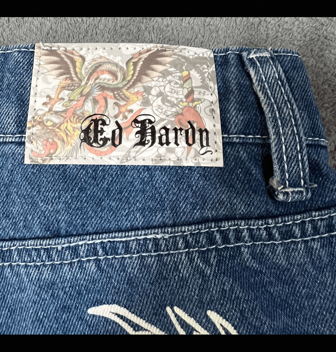 Ed Hardy ed hardy dragon embroidered baggy jeans Size US 40 / EU 56 - 3 Thumbnail