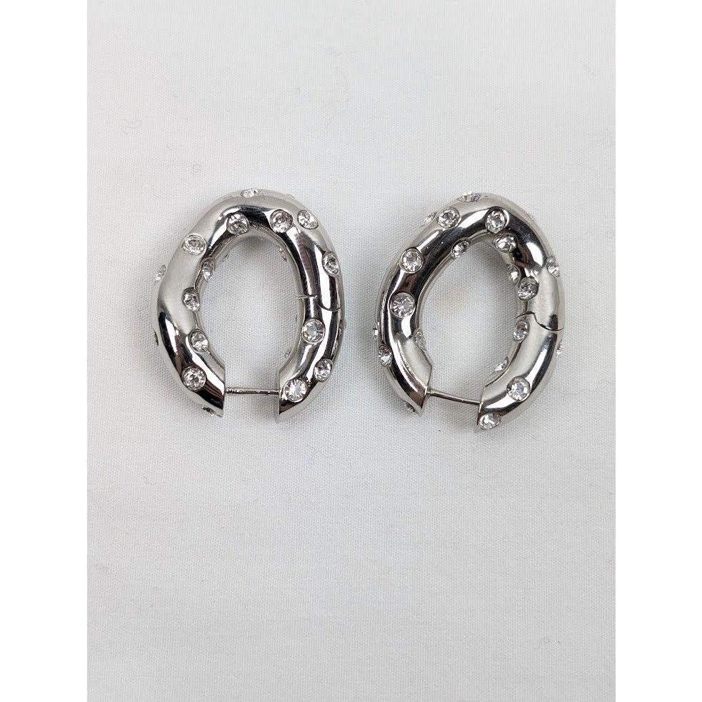 Balenciaga o1rshd1 Size: OS / Crystals Earrings in Silver Size ONE SIZE - 2 Thumbnail