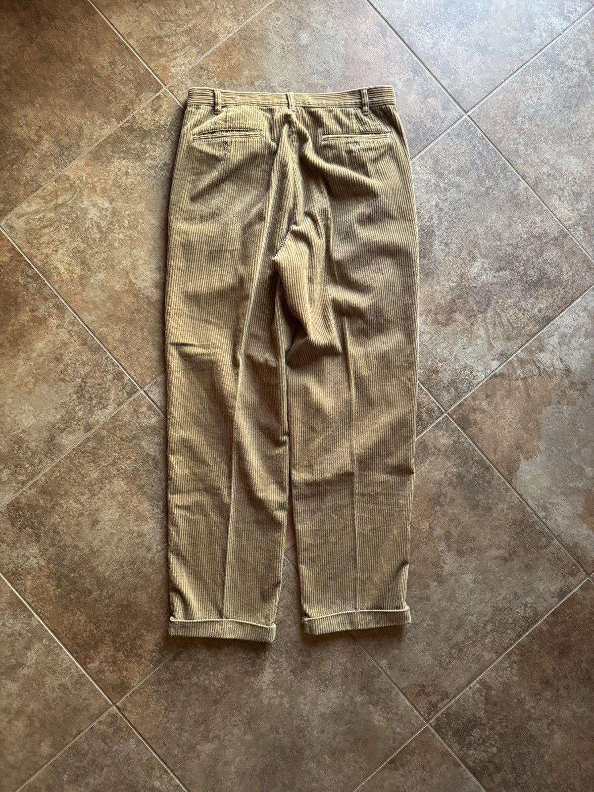 Eddie Bauer × Vintage Vintage 90’s Eddie Bauer Corduroy Pleated Cuffed Brown Pants Size US 34 / EU 50 - 5 Thumbnail