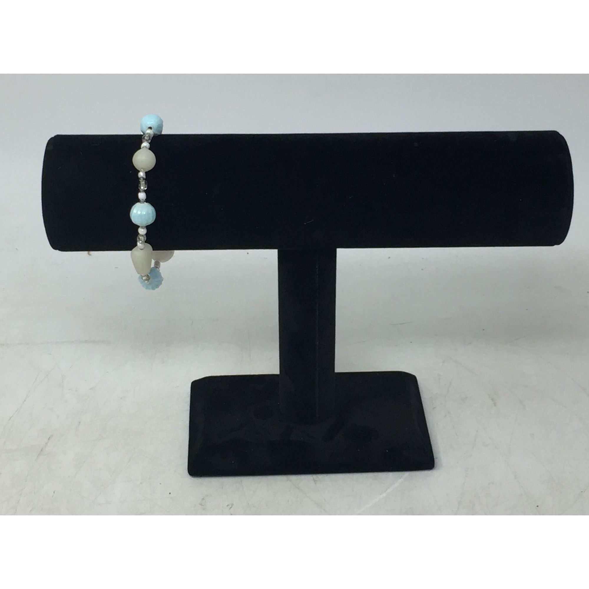 Other Women's Blue, Silver and White Beaded Bracelet with Toggle C Size ONE SIZE - 5 Thumbnail