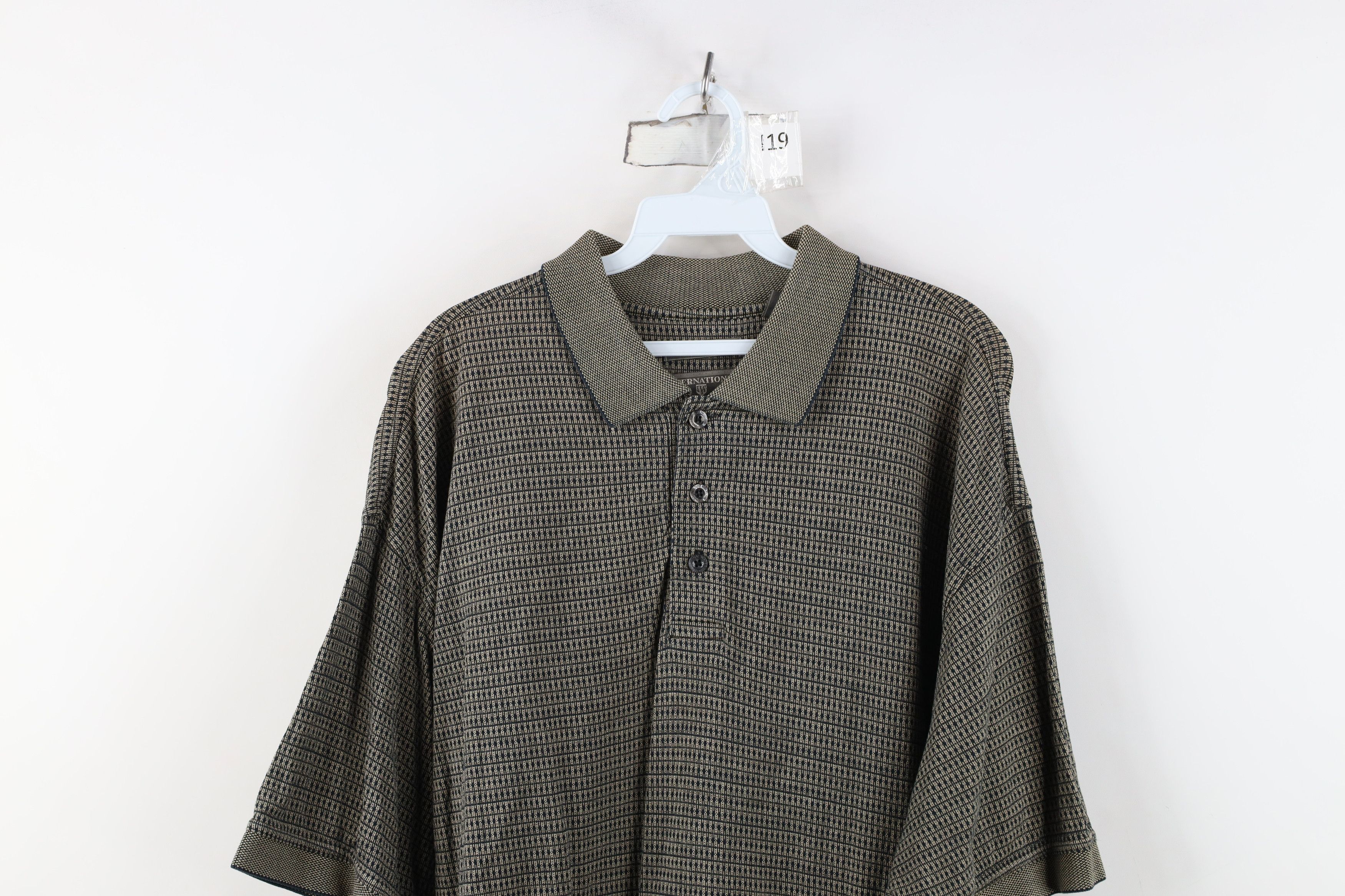 Vintage Vintage 90s Streetwear Geometric Knit Golf Polo Shirt Size US XL / EU 56 / 4 - 2 Thumbnail