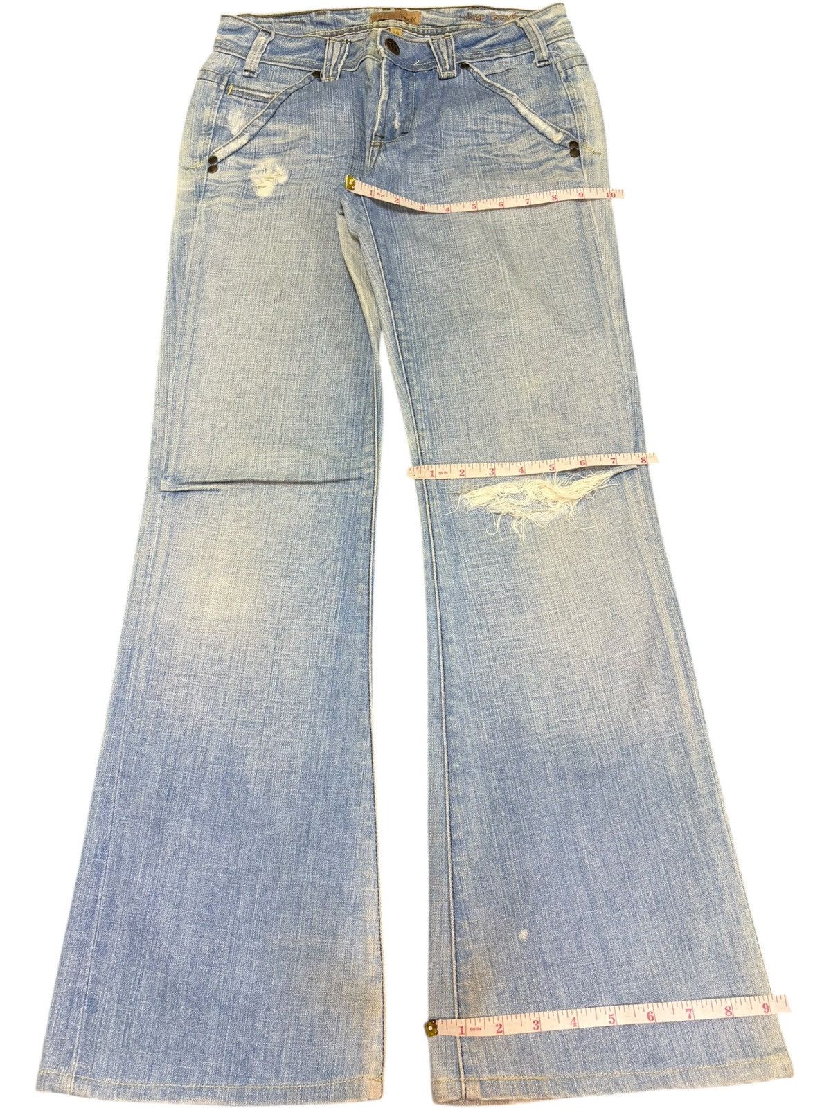 Diesel Vintage Yanuk Distressed Low Rise Flare Jeans Size 28" / US 6 / IT 42 - 8 Thumbnail