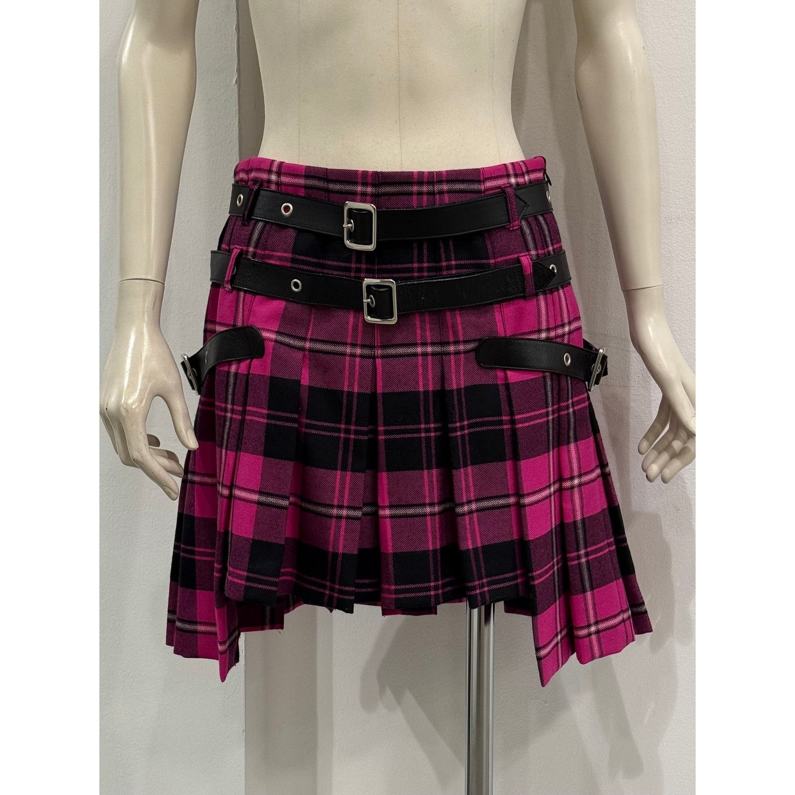Dolce & Gabbana A/W2003 Dolce & Gabbana bondage tartan runway skirt Size 30" / US 8 / IT 44 - 2 Thumbnail