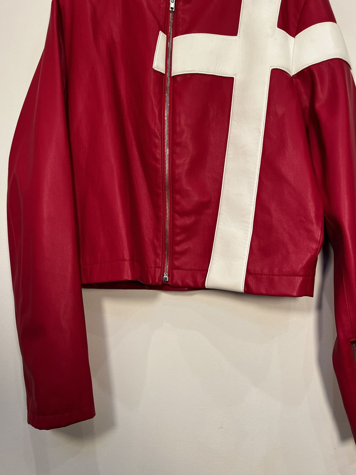 Mowalola Mowalola Faux Leather Cross Jacket (unisex) Size US L / EU 52-54 / 3 - 3 Thumbnail