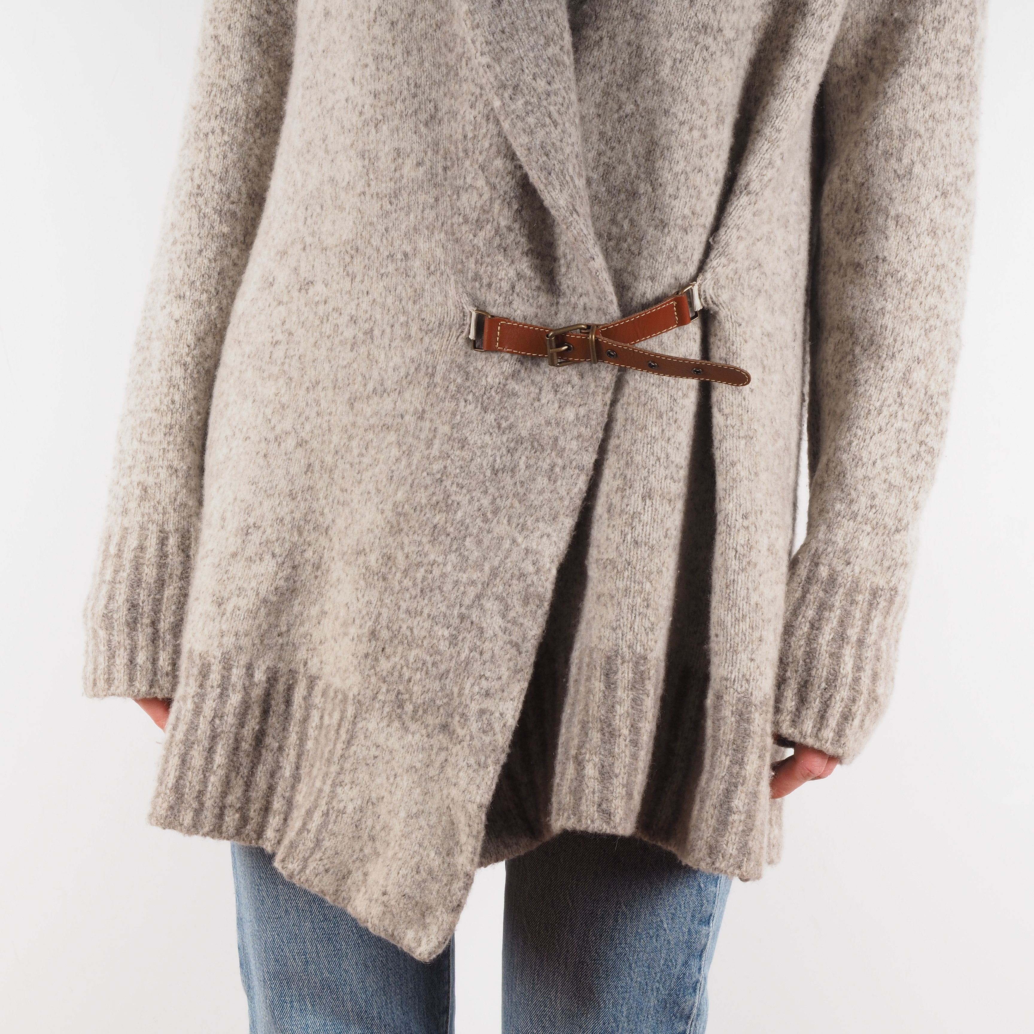 Fabiana Filippi Fabiana Filippi Belted Wrap Knit Cardigan Shawl Collar Size L / US 10 / IT 46 - 3 Thumbnail
