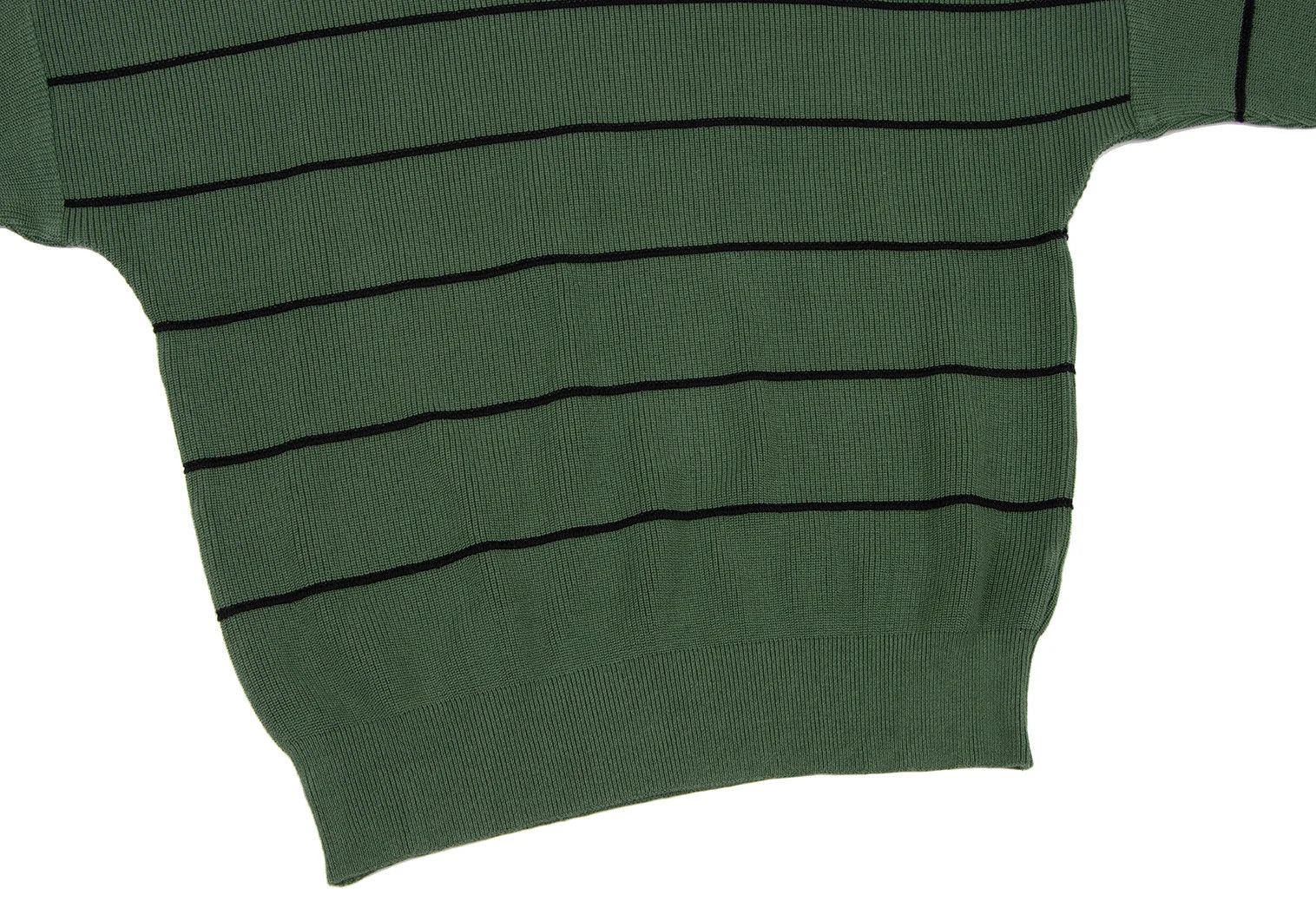 Issey Miyake Shoulder Button Striped Knit Sweater Green Black F Size US M / EU 48-50 / 2 - 8 Thumbnail