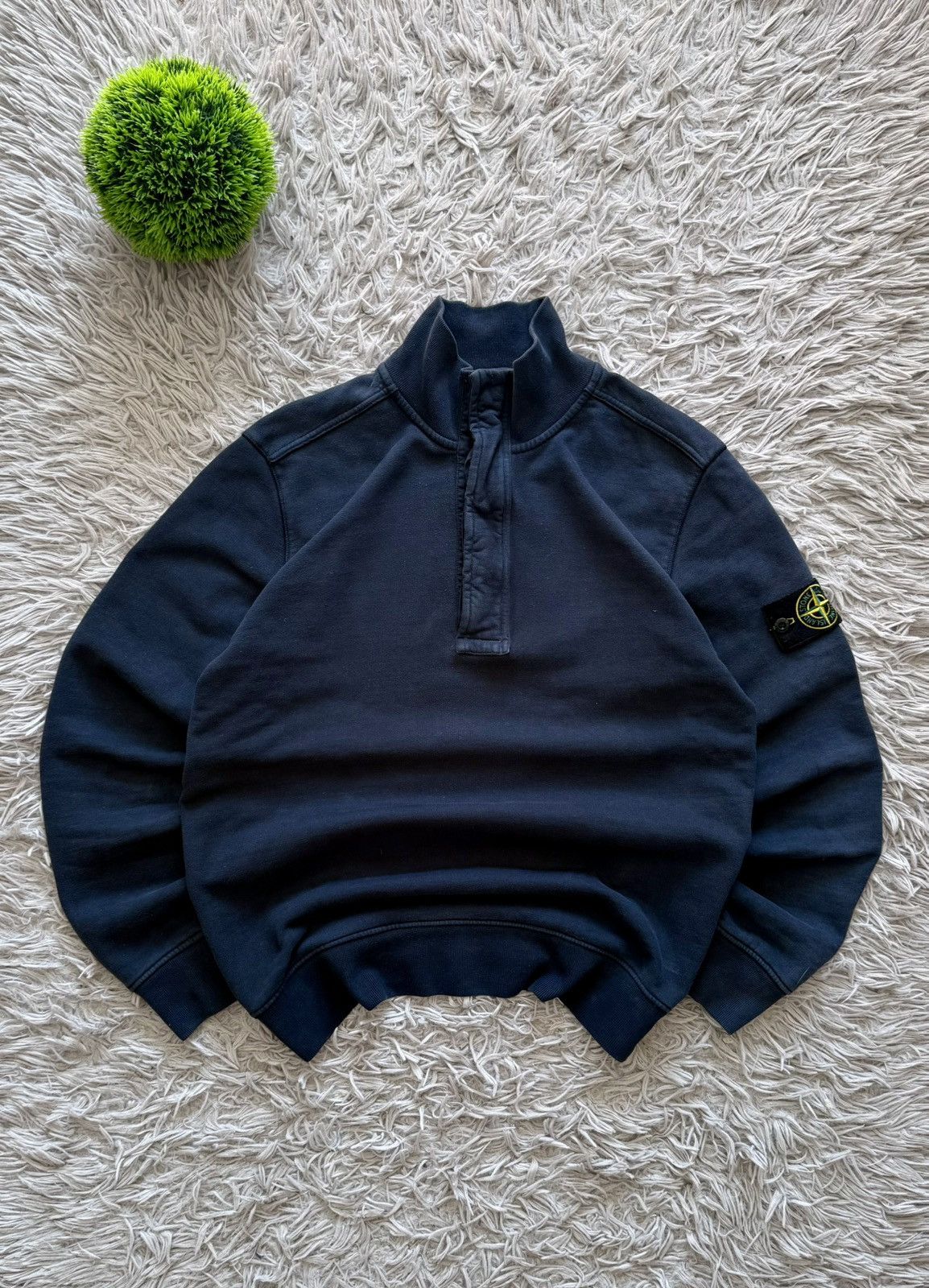 Stone Island 00s Stone Island Quarter-Zip Mock Neck Sweatshirt Navy Blue Size US L / EU 52-54 / 3 - 1 Thumbnail