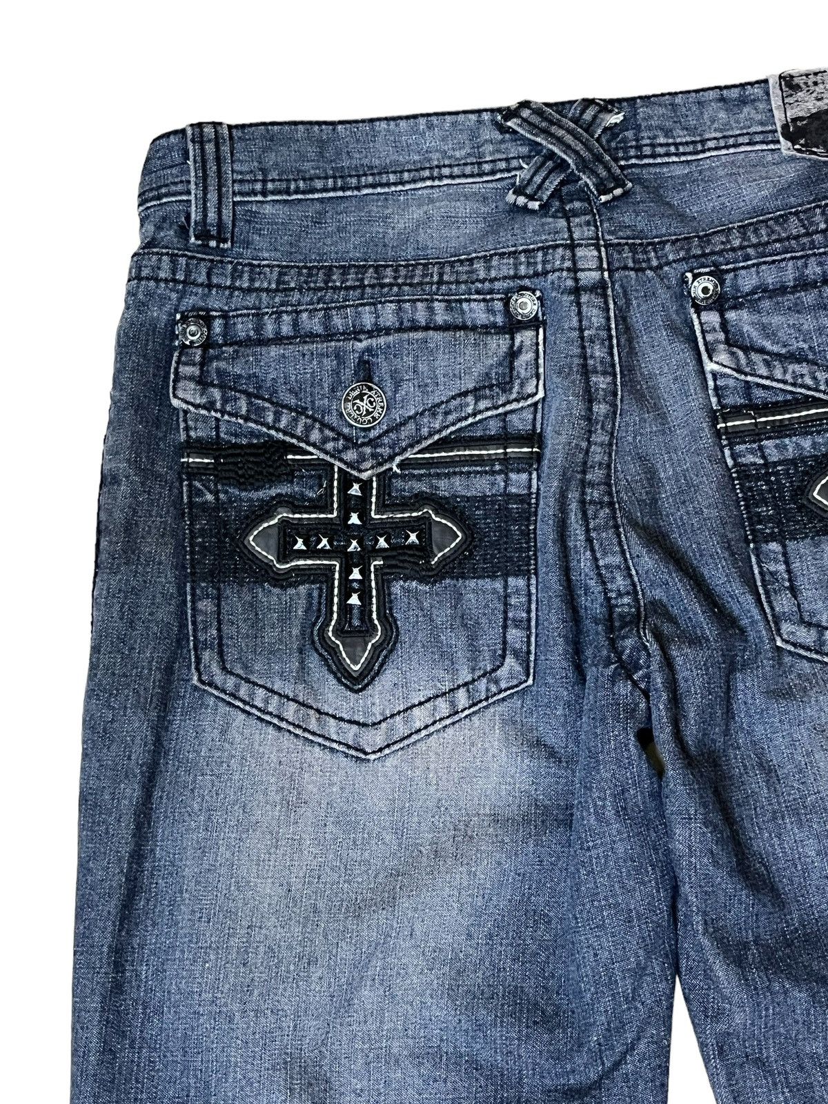 Japanese Brand JAPANESE EXTREME COUTURE INSPIRED CHROME HEART FLARED JEANS Size US 34 / EU 50 - 8 Thumbnail