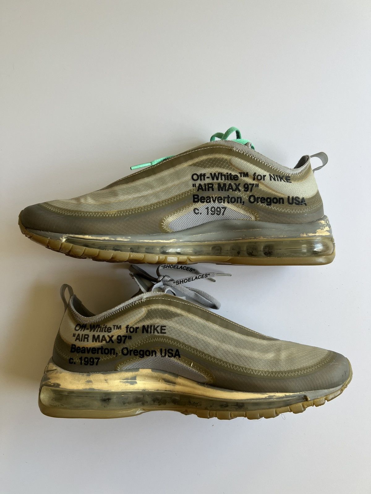 Off-White Off White Nike Air Max 97 Menta Size US 10.5 / EU 43-44 - 3 Thumbnail