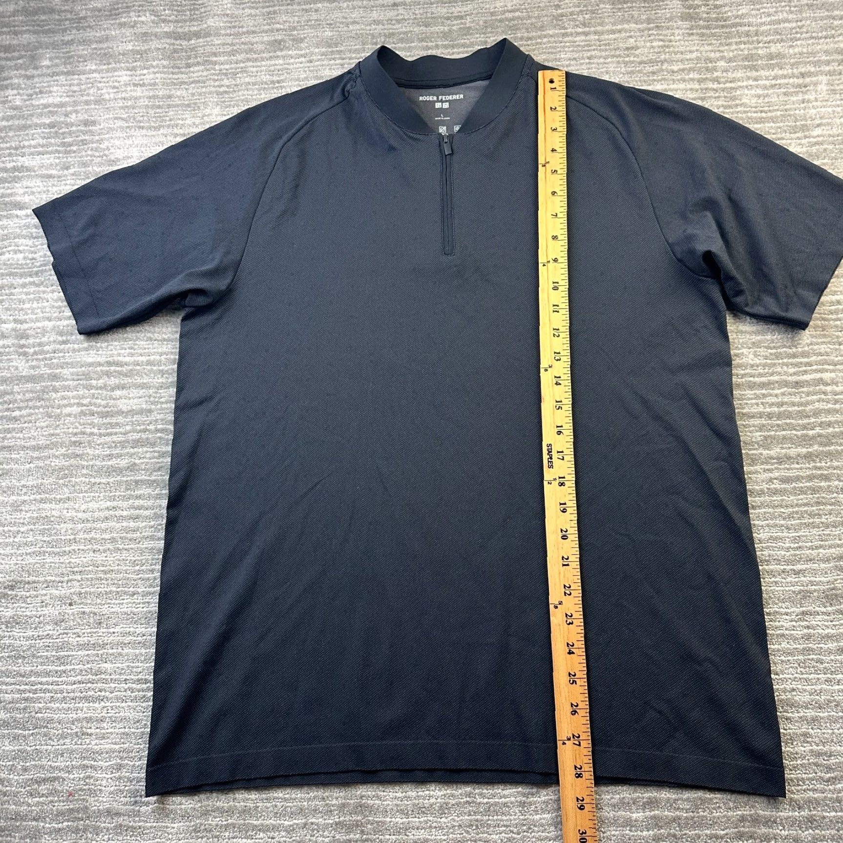 Uniqlo Uniqlo Roger Federer Shirt Mens Large Black 1/4 Zip Henley Performance Tennis Shirt Size US L / EU 52-54 / 3 - 8 Thumbnail