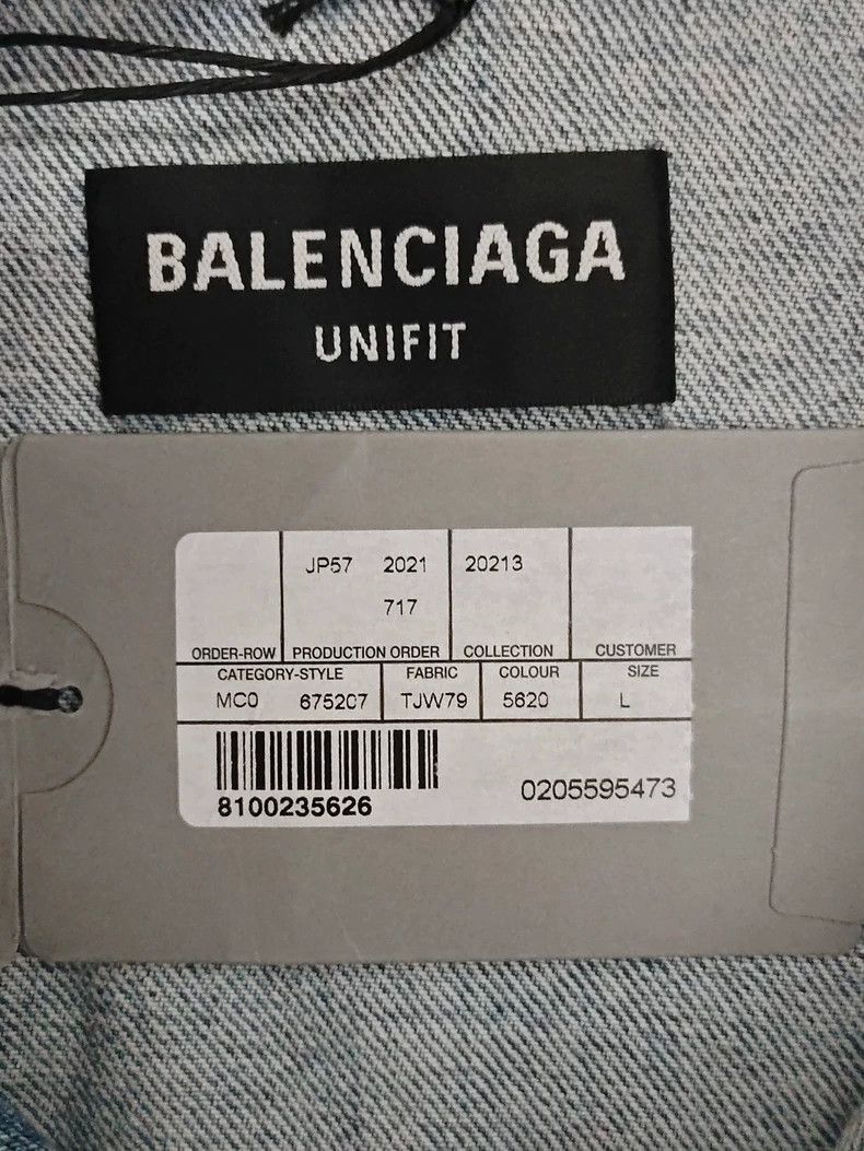 Balenciaga Balenciaga Scissors Pattern Logo Embroidered Collar Denim C Size US L / EU 52-54 / 3 - 4 Thumbnail