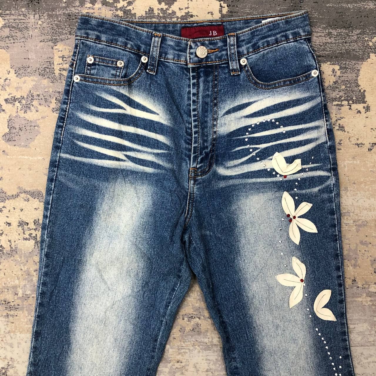 Japanese Brand P788 JB JAPAN FLARED PAINTED JEANS Size 26" / US 2 / IT 38 - 3 Thumbnail
