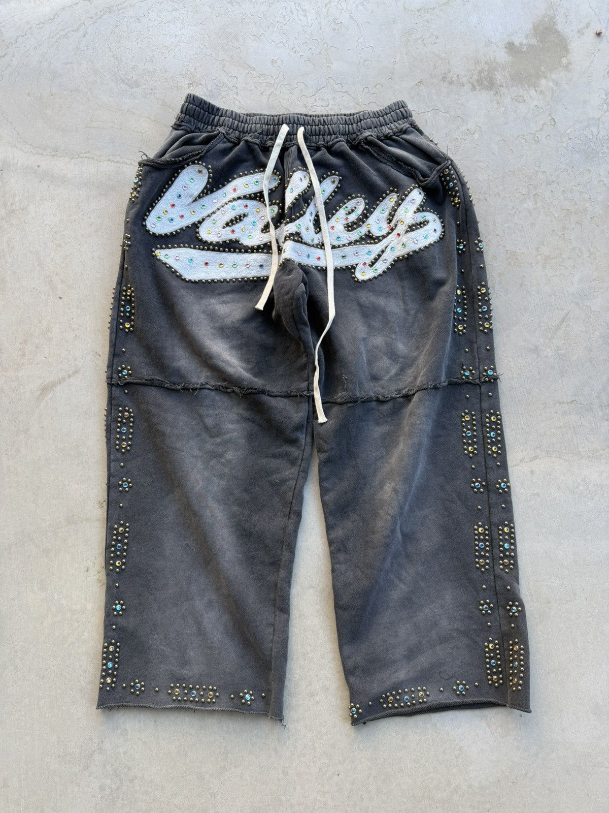 Vale Vale Skittle Rhinestone Sweatpants – Black Size Small New Size US 30 / EU 46 - 1 Thumbnail