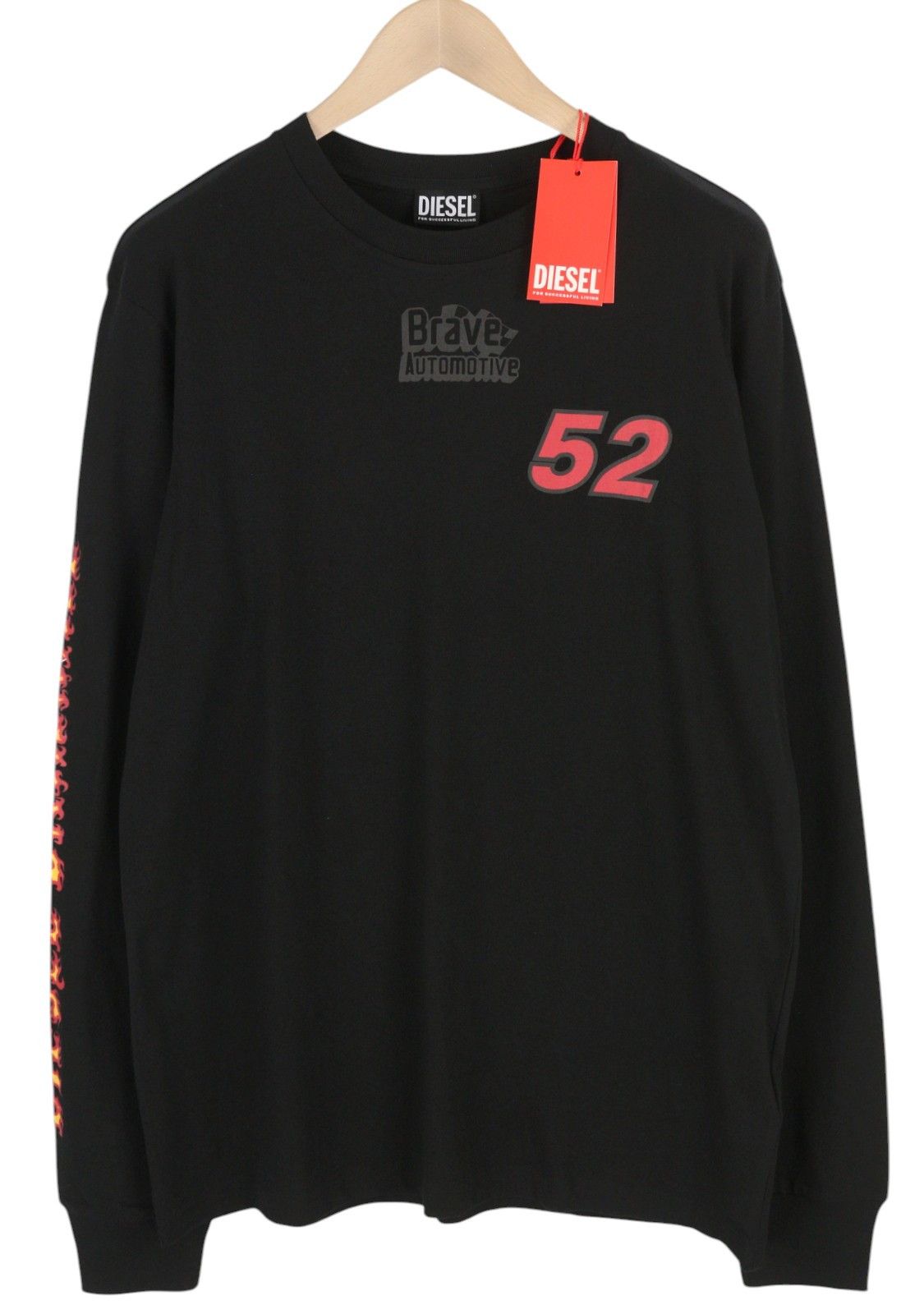 Diesel T-JUST-LS-C3 M Black Cotton Tricot Logo T-Shirt 40984 Size US M / EU 48-50 / 2 - 1 Thumbnail