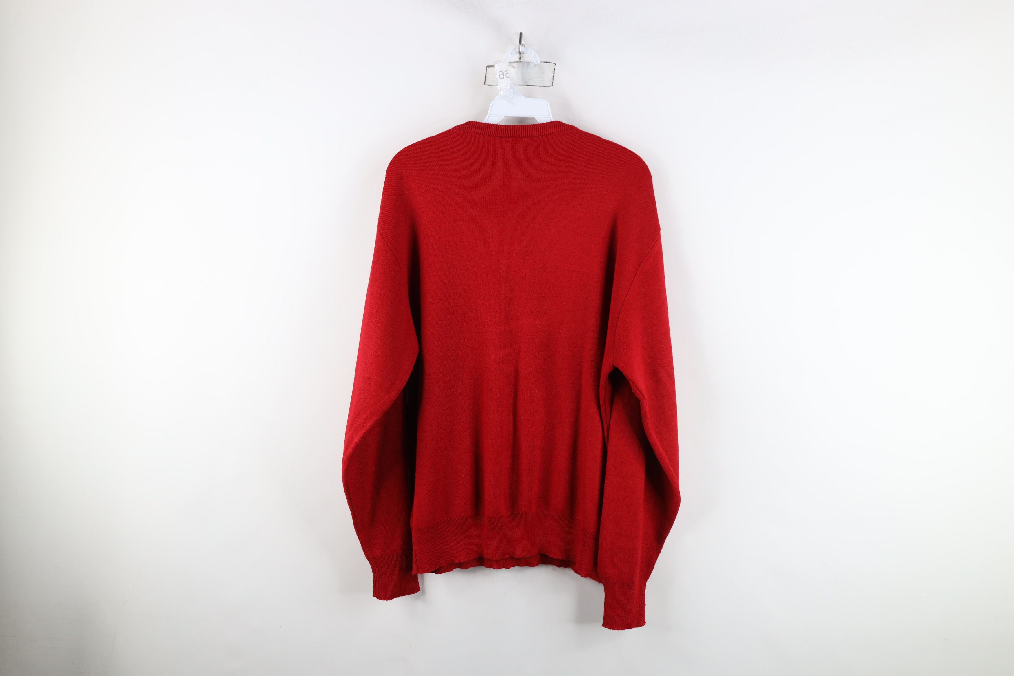 Vintage Vintage 70s Streetwear Blank Knit V-Neck Sweater Red USA Size US M / EU 48-50 / 2 - 10 Thumbnail