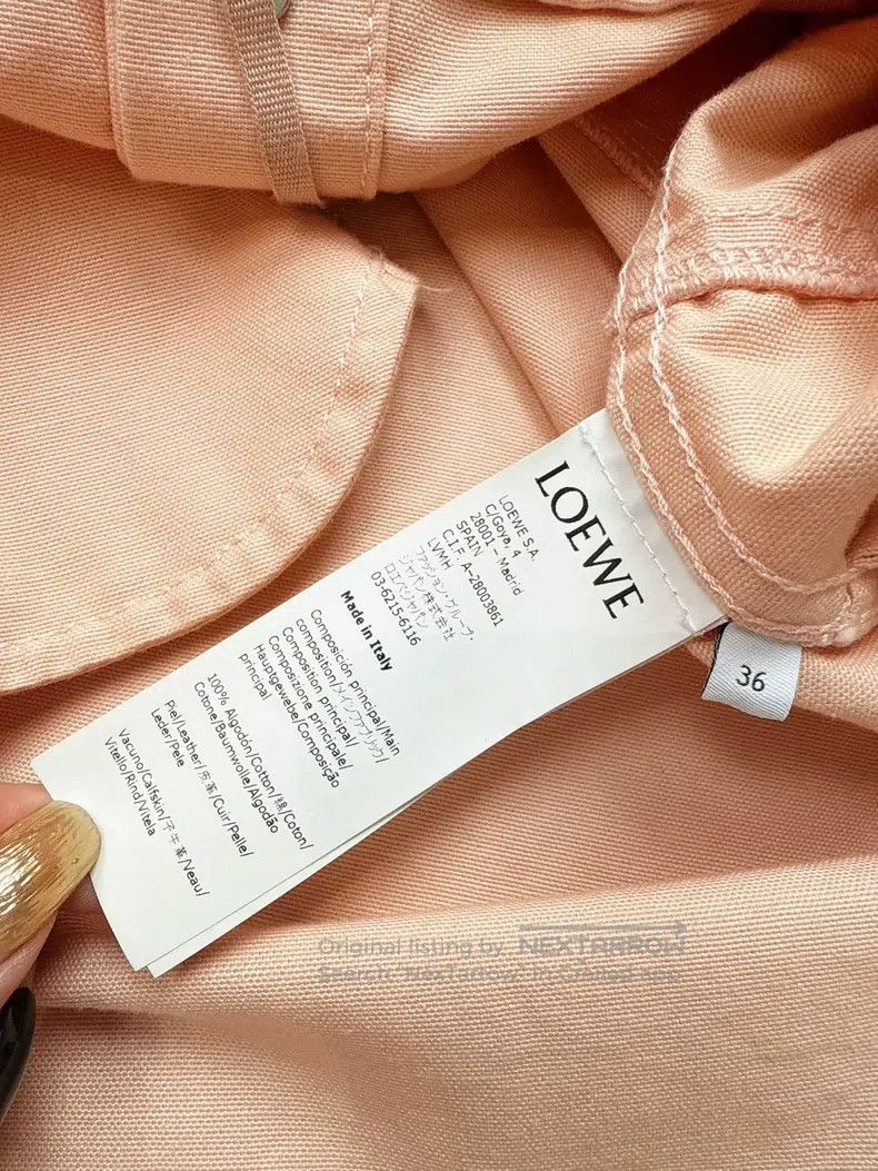 Loewe Loewe Palm Leaf Leather Patch Pocket, Orange Pink Denim Ja Size XS / US 0-2 / IT 36-38 - 5 Thumbnail