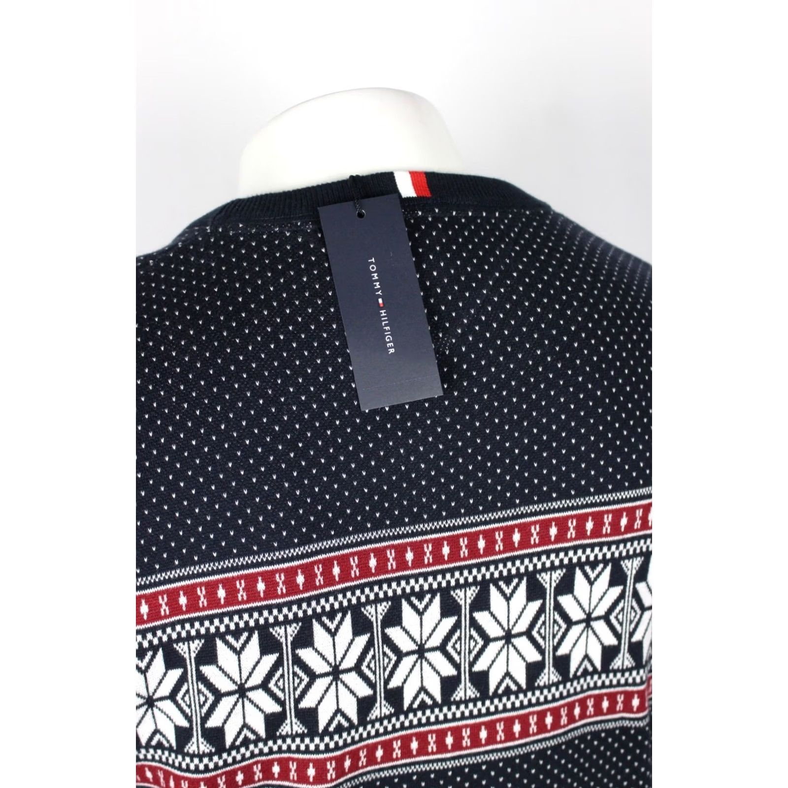 Tommy Hilfiger Tommy Hilfiger Men's Fair Isle Cotton Sweater Crew Neck L Navy Blue Size US L / EU 52-54 / 3 - 3 Thumbnail