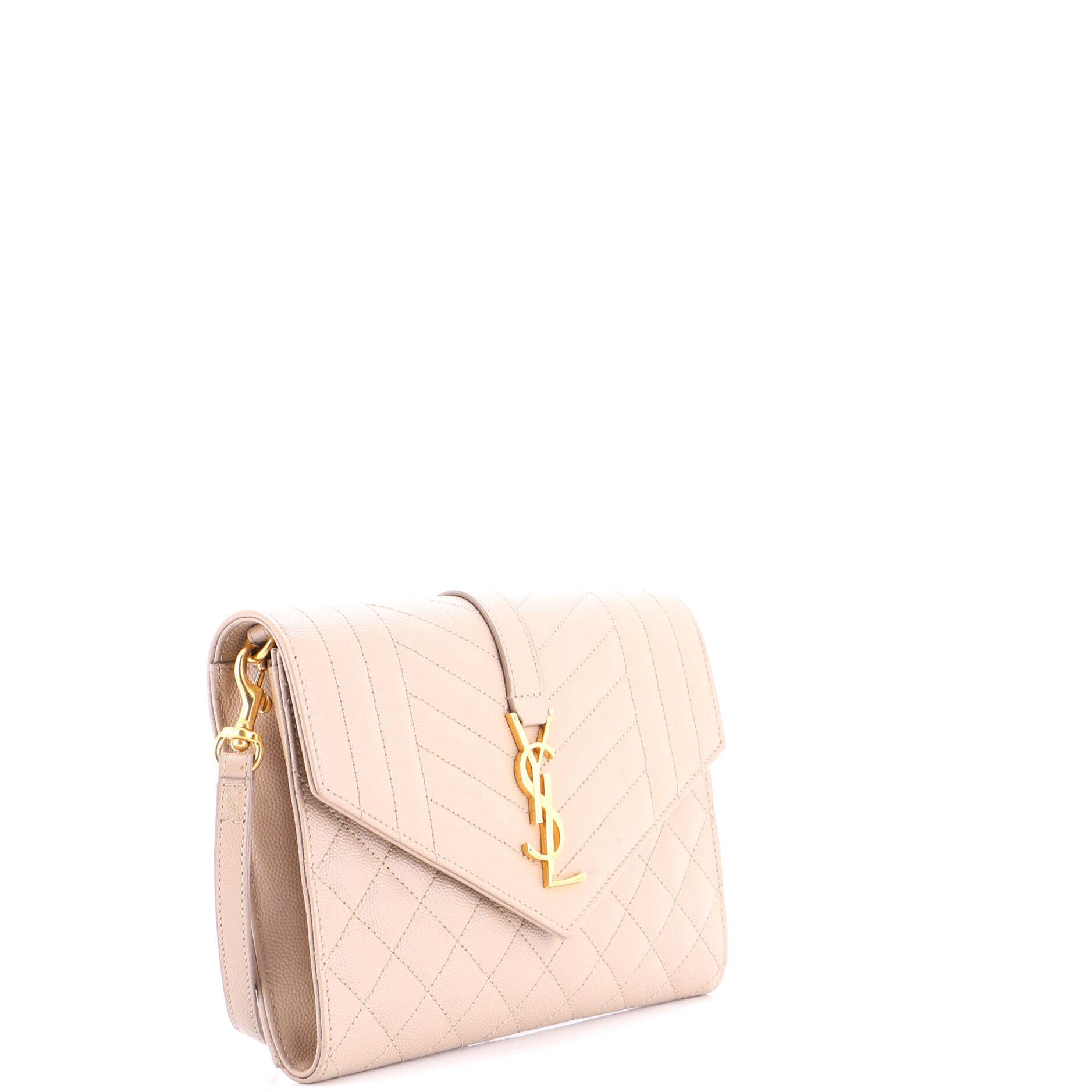 Saint Laurent Paris Classic Monogram Envelope Wristlet Clutch Mixed Matelasse Leather Size ONE SIZE - 1 Thumbnail