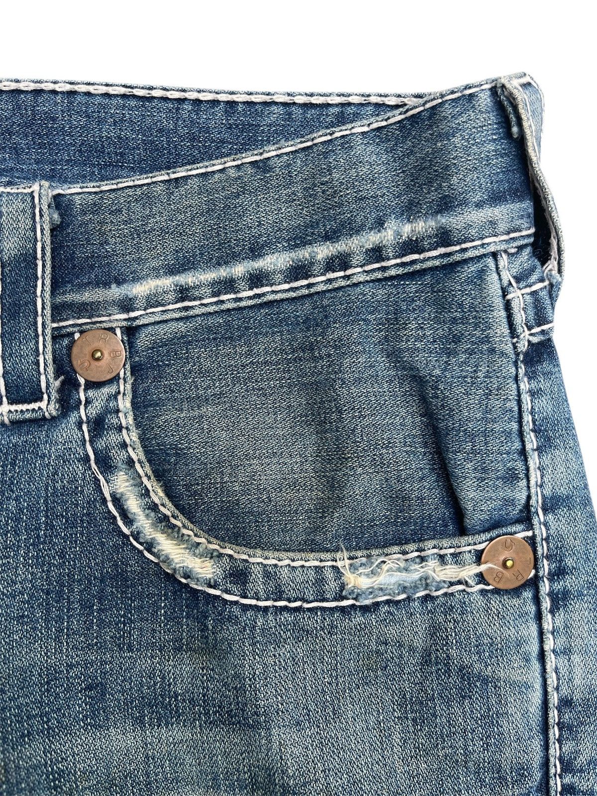 True Religion Vintage True Religion Billy Big T Flare Jeans Distressed USA Size US 31 - 12 Thumbnail