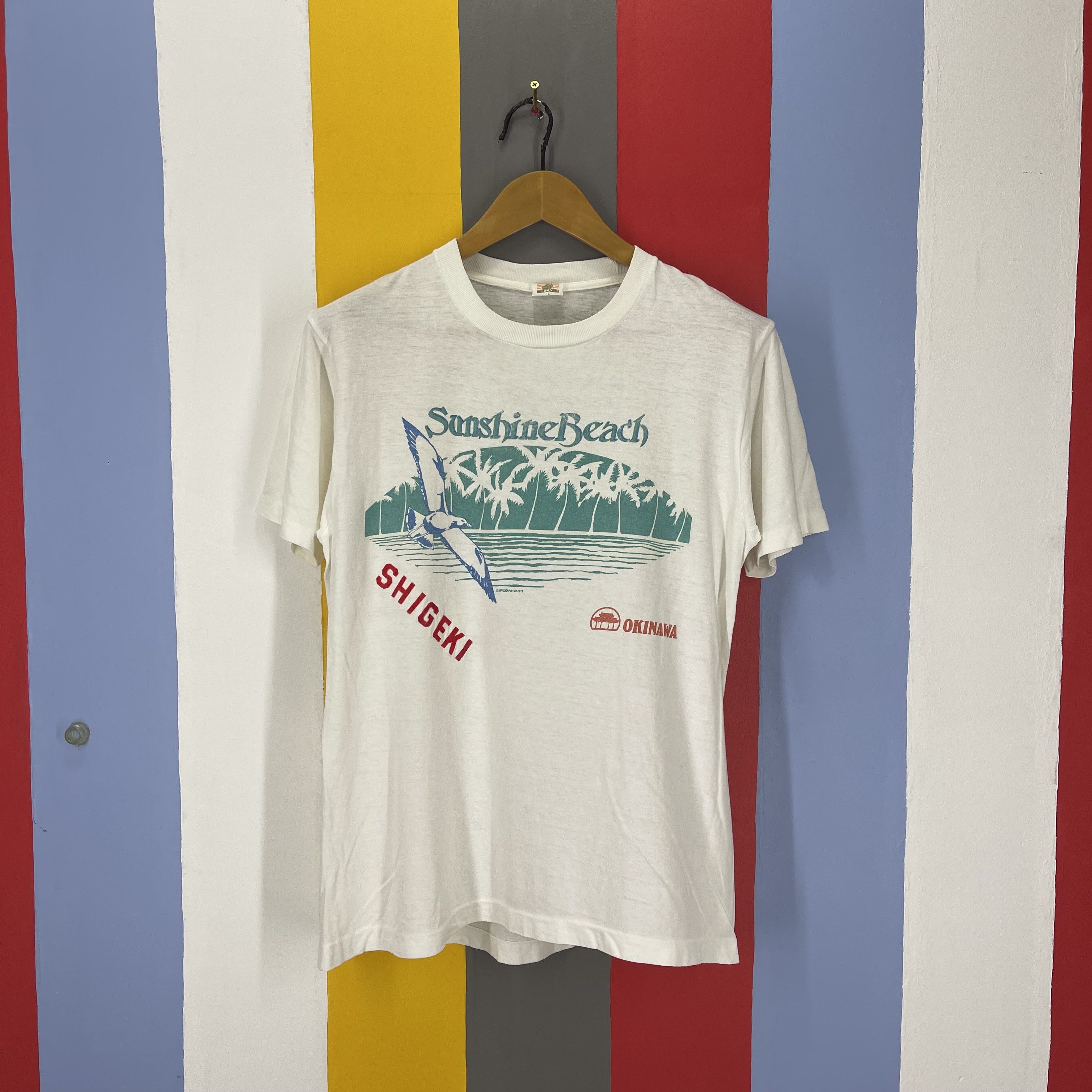 IF & Co. 90s Vintage SHIGEKI OKINAWA SUNSHINE BEACH T Shirt #1725/06 Size US M / EU 48-50 / 2 - 1 Thumbnail