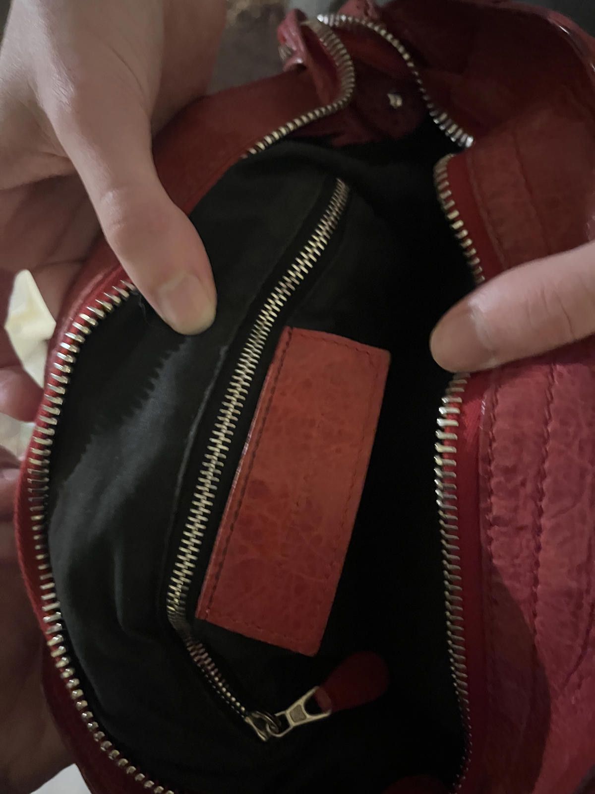 Balenciaga Balenciaga - Red Leather Handbag with Braided Handle and Det Size ONE SIZE - 7 Thumbnail