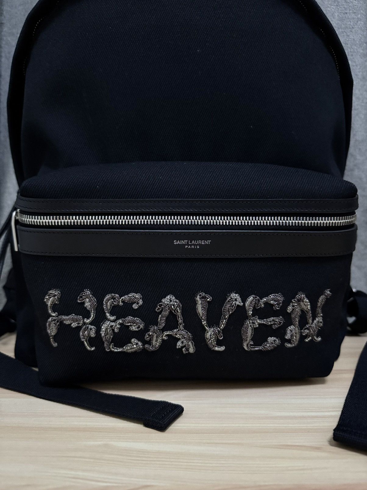 Saint Laurent Paris 2017 Saint Laurent "HEAVEN" embellished City backpack Size ONE SIZE - 2 Thumbnail
