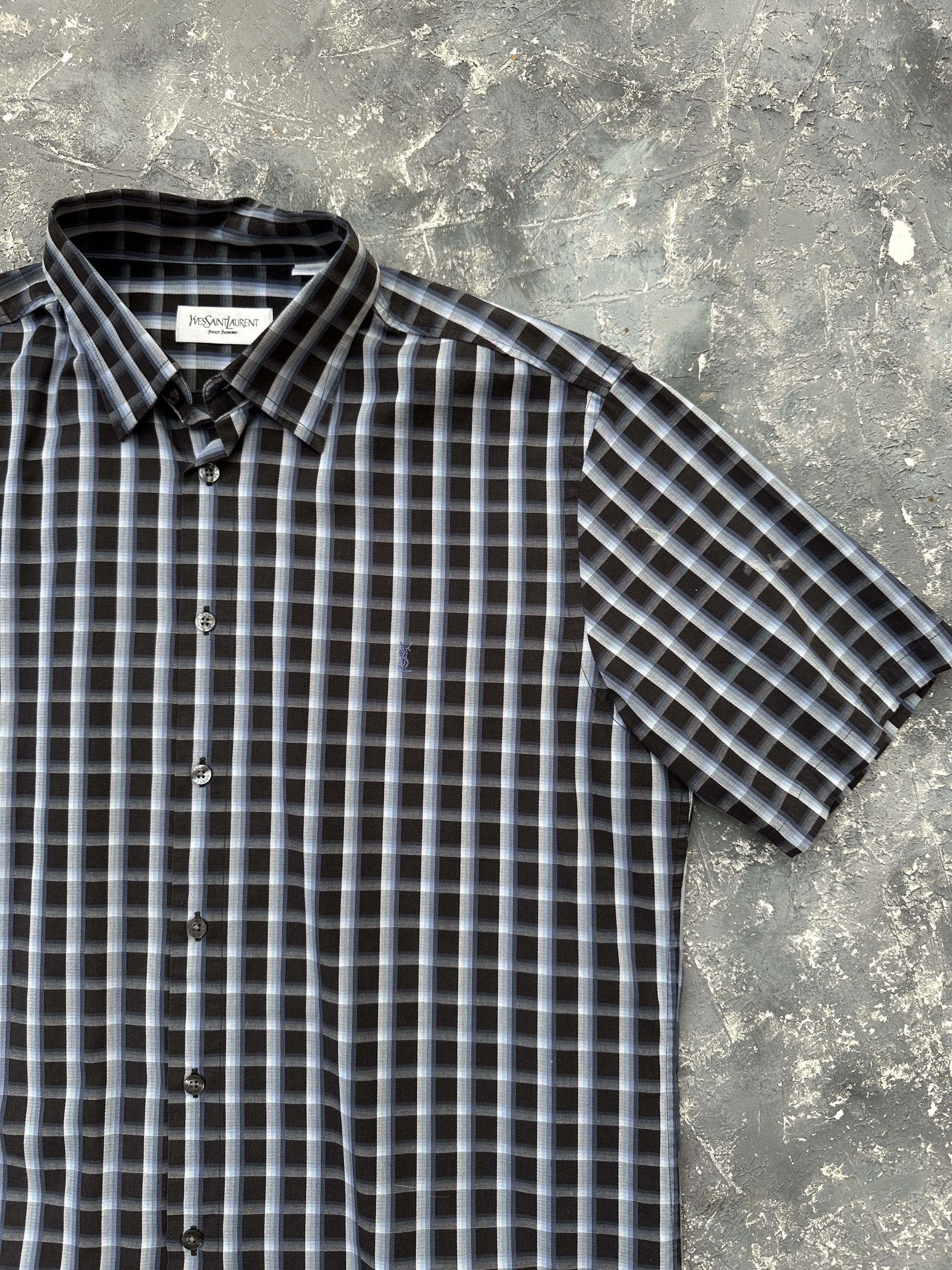 Vintage × Yves Saint Laurent vintage ysl yves saint laurent checkered shirt Size US L / EU 52-54 / 3 - 3 Thumbnail